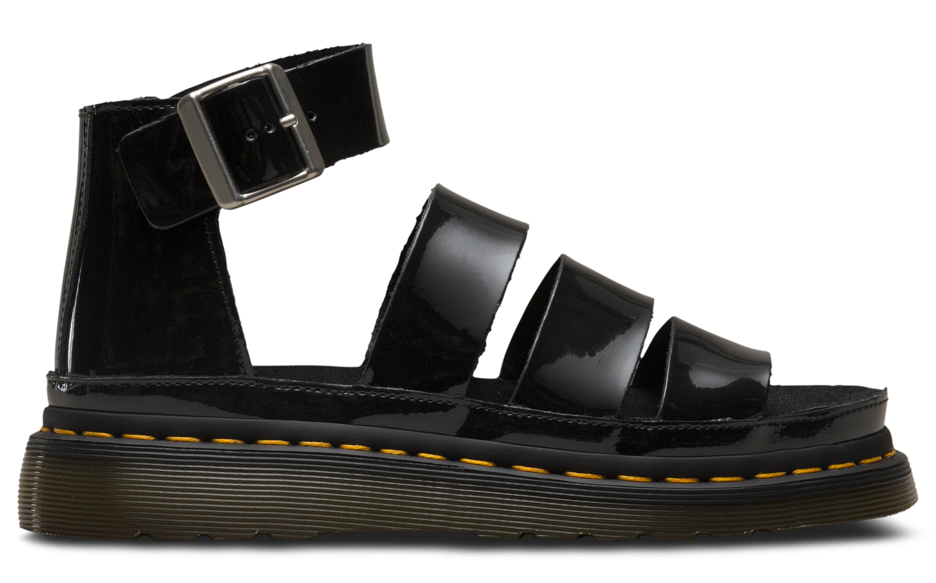 CLARISSA BLACK PATENT LEATHER SANDALS - Stylish & Comfortable Women's Dress Sandals for Summer Outfits & Special Occasions