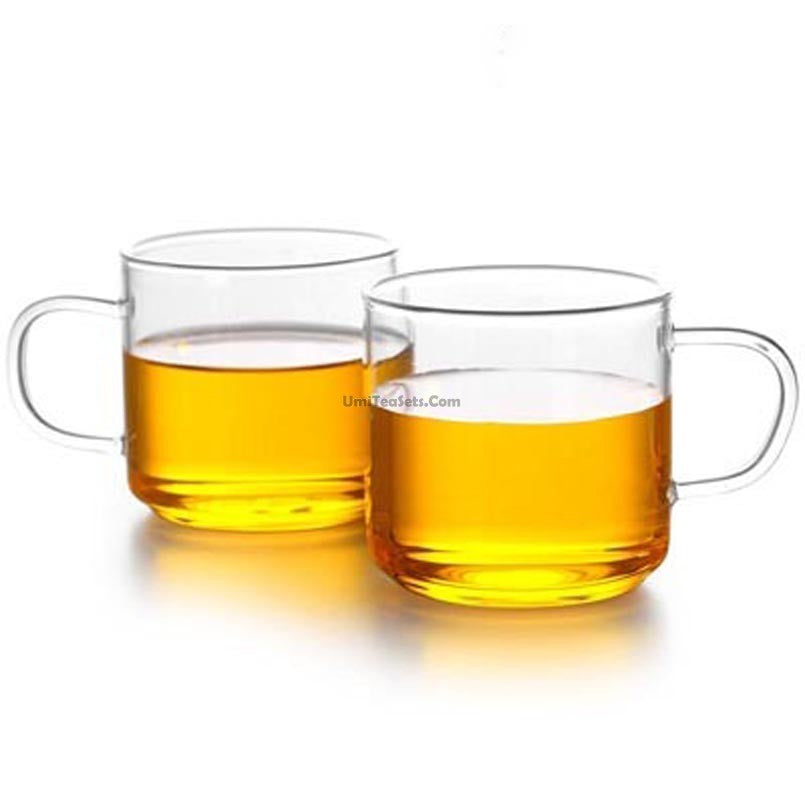 Premium Clear Glass Tea Cups Set of 6 - Heat Resistant Borosilicate Glass Mugs for Hot Tea, Iced Coffee & Herbal Infusions - Perfect for Home, Office & Tea Party Use