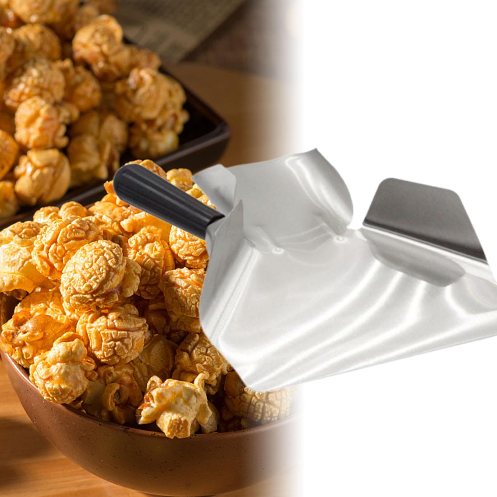 Stainless Steel French Fry Scoop & Popcorn Scooper - Right-Handed Quick Filling Tool for Snacks, Chips, and Fries | Perfect for Movie Nights, Fast Food Restaurants, and Home Kitchen Use