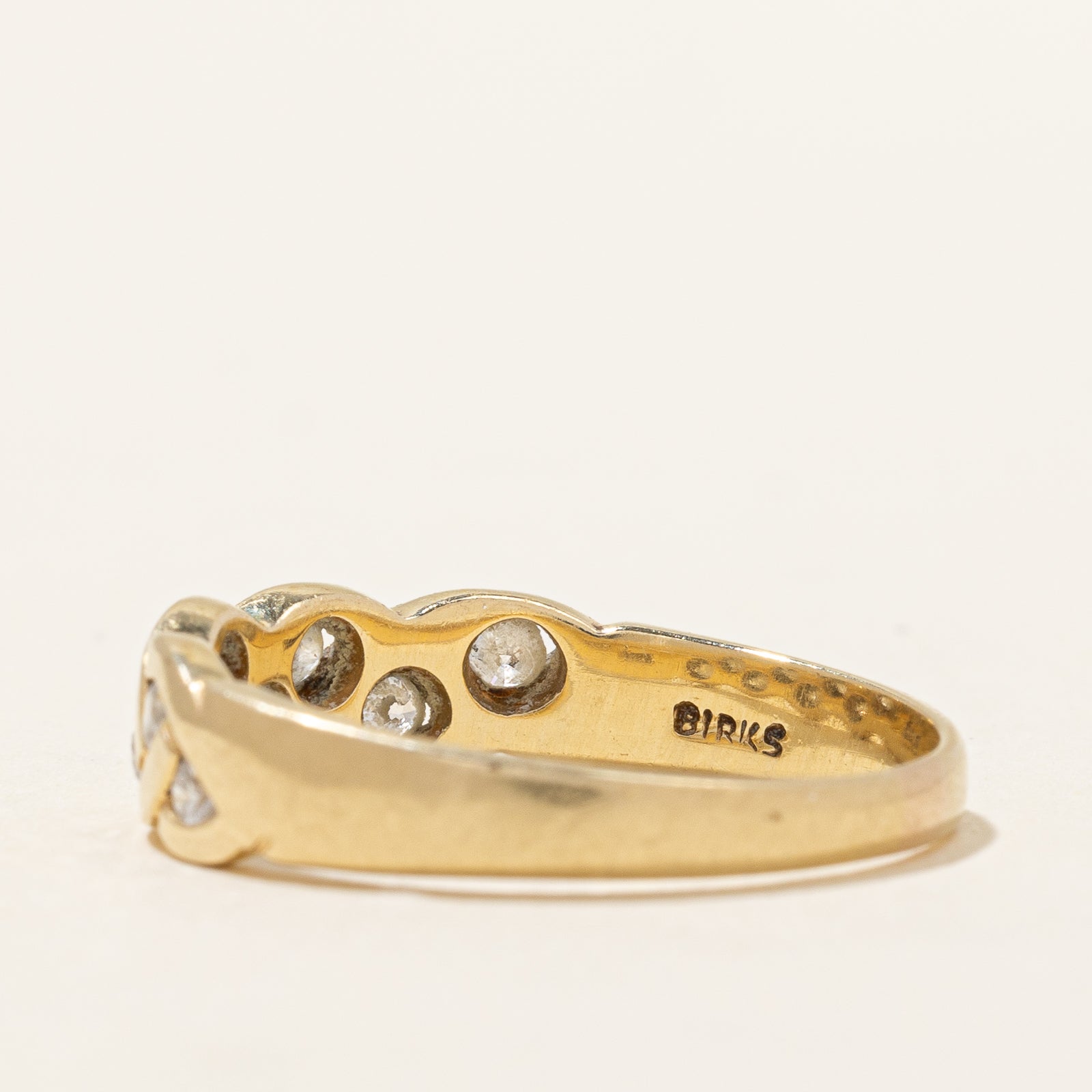 Birks' Braided Diamond Ring | 0.20ctw Diamond Wedding Band | Size 7.25 | 14K White Gold | Elegant Bridal Jewelry for Engagement, Anniversary & Special Occasions