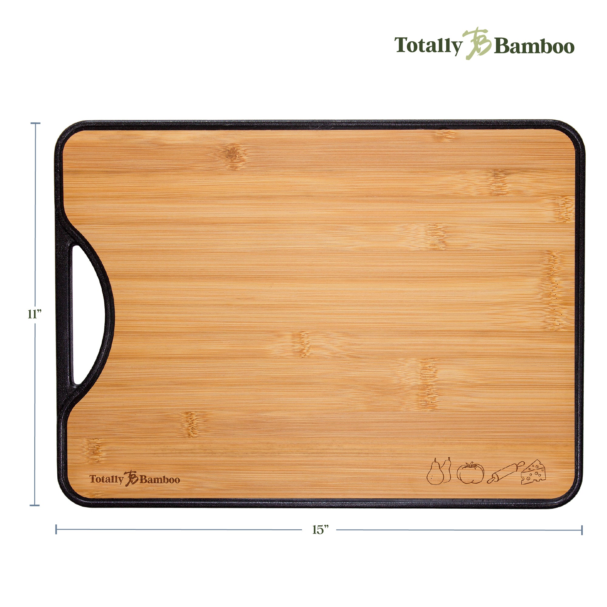 Eco-Friendly Reversible Bamboo and Plastic Cutting Board - Durable Kitchen Chopping Board for Meat, Vegetables & Fruits - Perfect for Home Cooking, Meal Prep & Camping