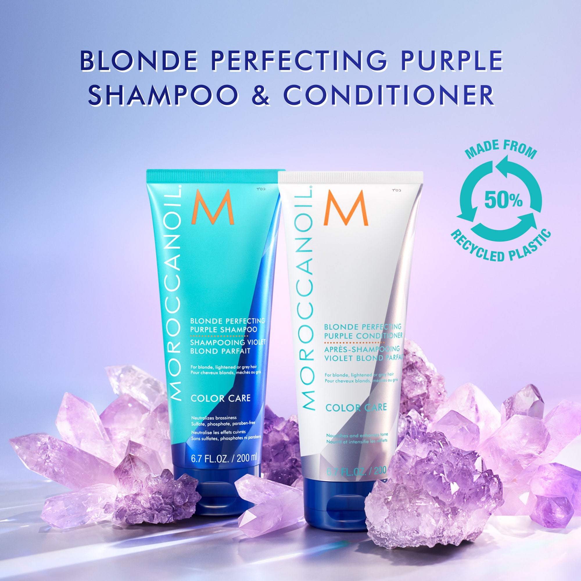 Blonde Perfecting Purple Shampoo & Conditioner Set - Toning & Brightening for Blonde, Silver & Gray Hair - Salon Quality at Home for Vibrant, Frizz-Free Hair