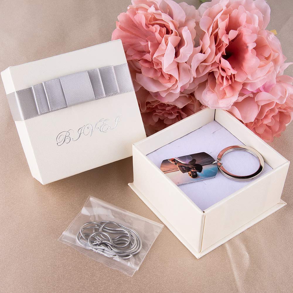 Personalized Photo Calendar Keychain - Custom Engraved Stainless Steel Keyring with Date - Perfect Gift for Anniversaries, Birthdays & Special Occasions