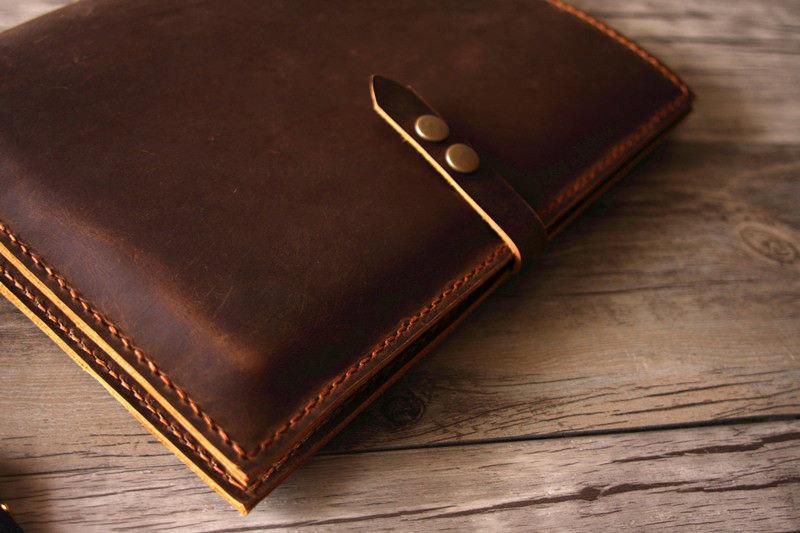 Custom Leather iPad Pro 12.9 Case Sleeve - Personalized Monogram Protection for 2022-2024 Models | Perfect for Office, Travel & Business Professionals
