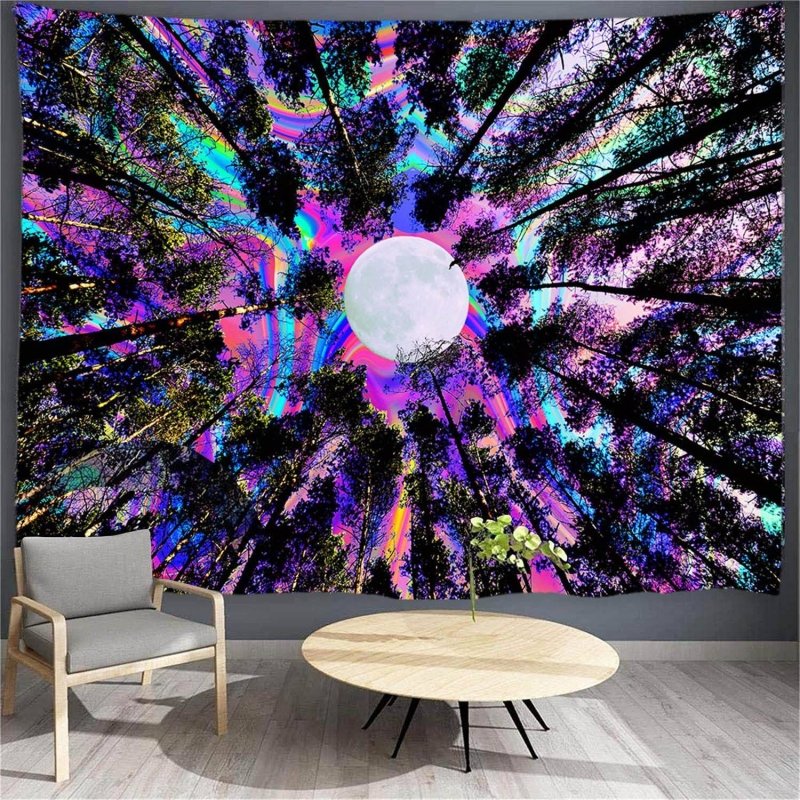 Acid Forest Official Glow in the Dark Tapestry - UV Reactive Wall Art Decor for Bedroom, Living Room & Music Festival Decorations