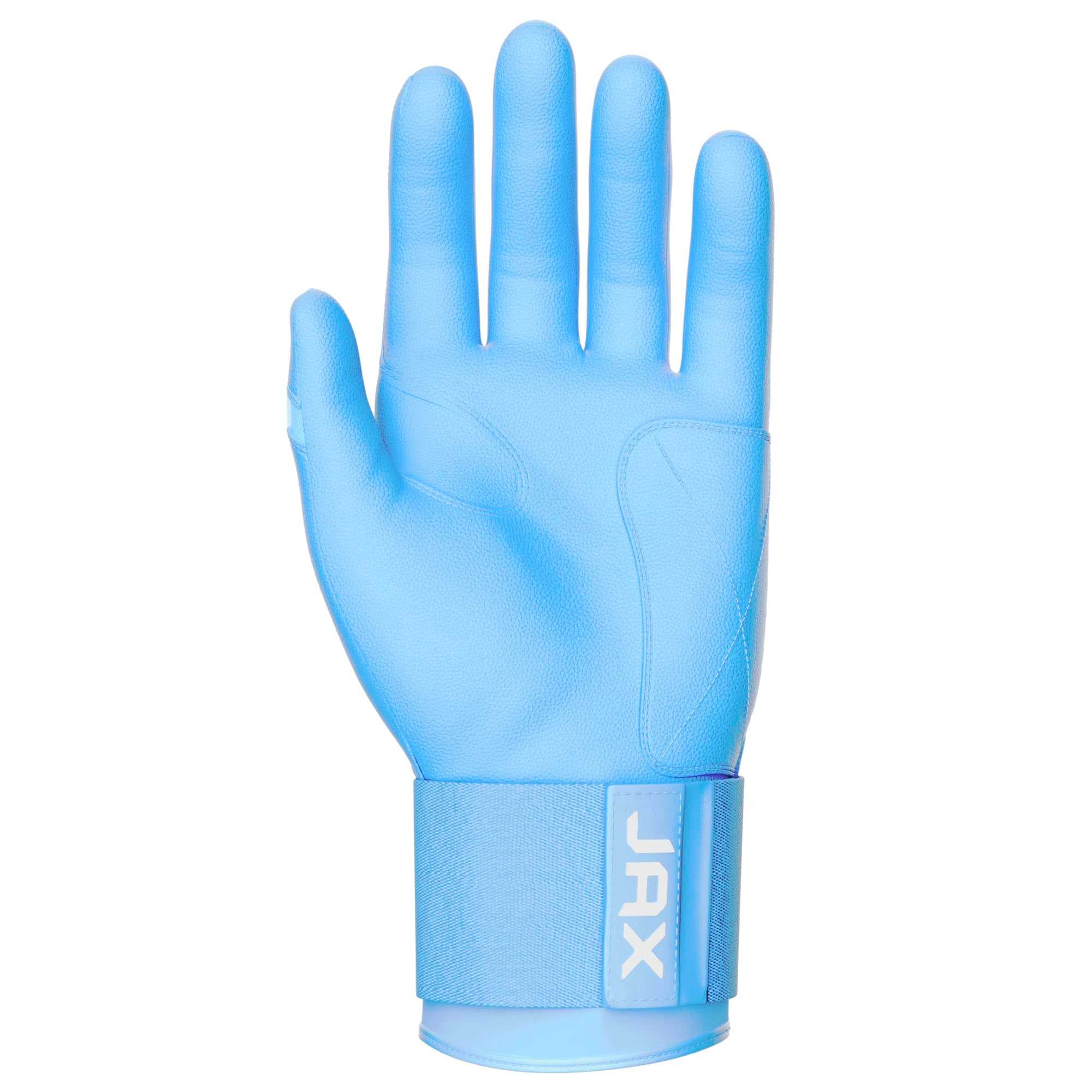 Jax Batting Gloves for Baseball & Softball - Baby Blue Strap Cuff Design - Perfect for Training, Games & Outdoor Sports Activities