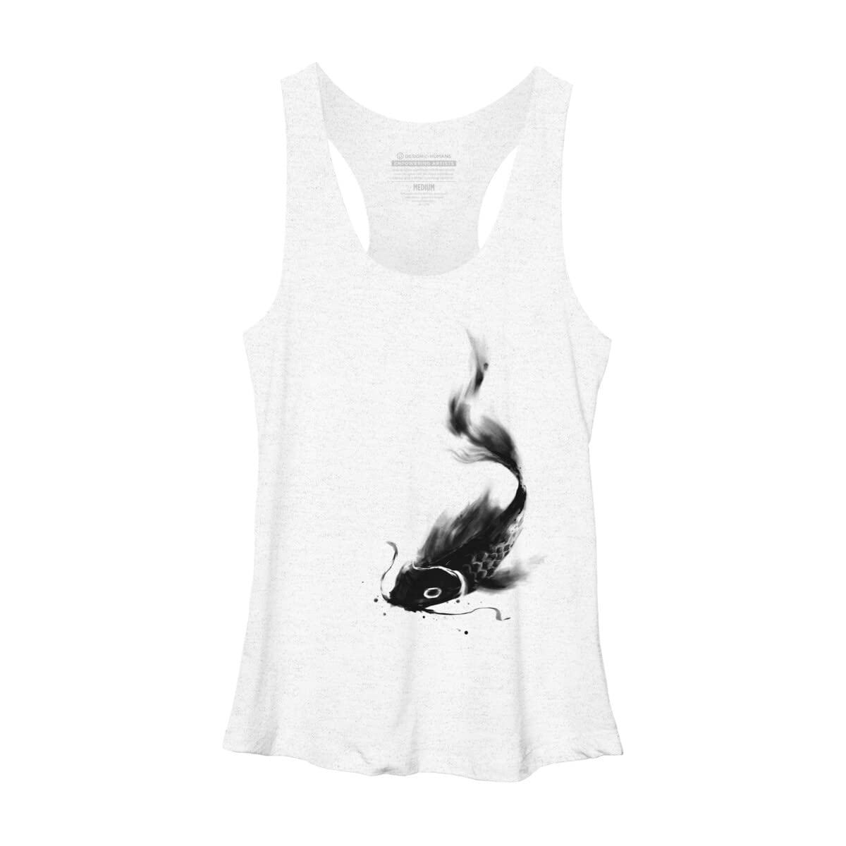 Design By Humans Women's Koi Wash by kdeuce Racerback Tank Top - Lightweight Workout & Yoga Top for Women - Perfect for Gym, Running & Summer Outfits