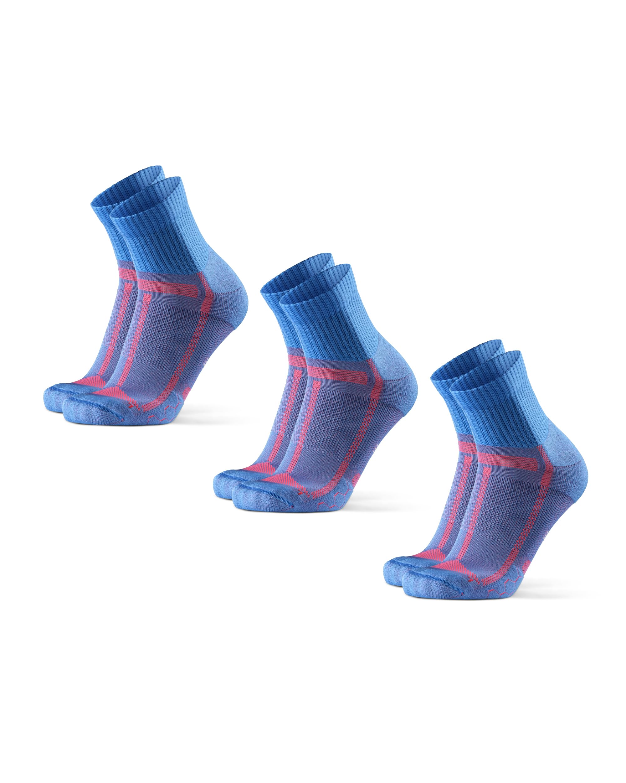 DANISH ENDURANCE Cushioned Running Socks for Men & Women - Long Distance Anti-Blister Quarter Socks (3-Pack & 5-Pack Options) - Perfect for Marathon Training, Hiking & Athletic Performance