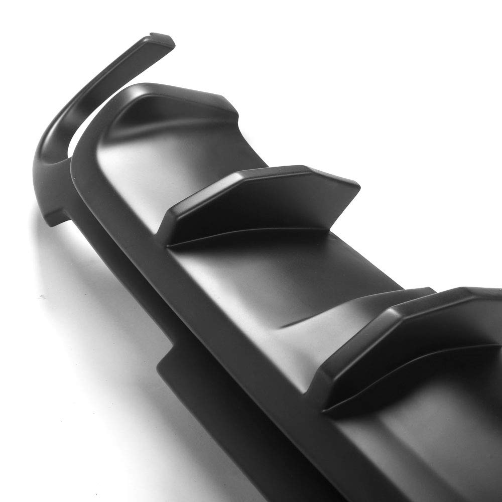 FREEMOTOR802 Rear Bumper Diffuser for 2013-2014 Ford Mustang V6 & GT | V2 Style Unpainted Black PP Spoiler | Upgrade Car Exterior for Enhanced Style & Aerodynamics