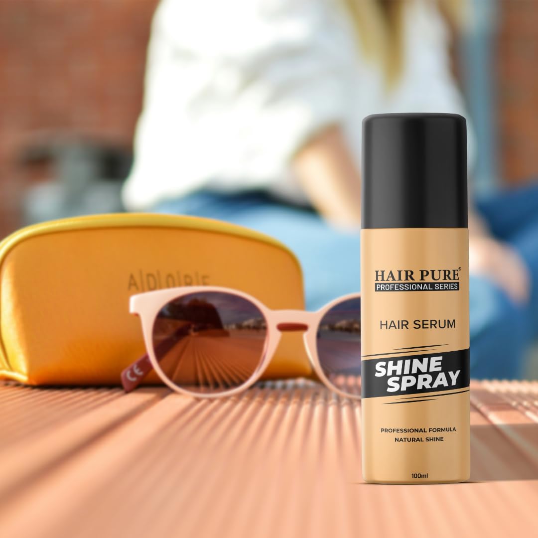 Hair Pure Shine Hair Spray 100ml - Long Lasting Hold, No Flake, Natural Shine | Non-Sticky, Easy Wash Off | Quick Styling & Setting Spray for All Hair Types | Perfect for Daily Use, Parties & Special Occasions