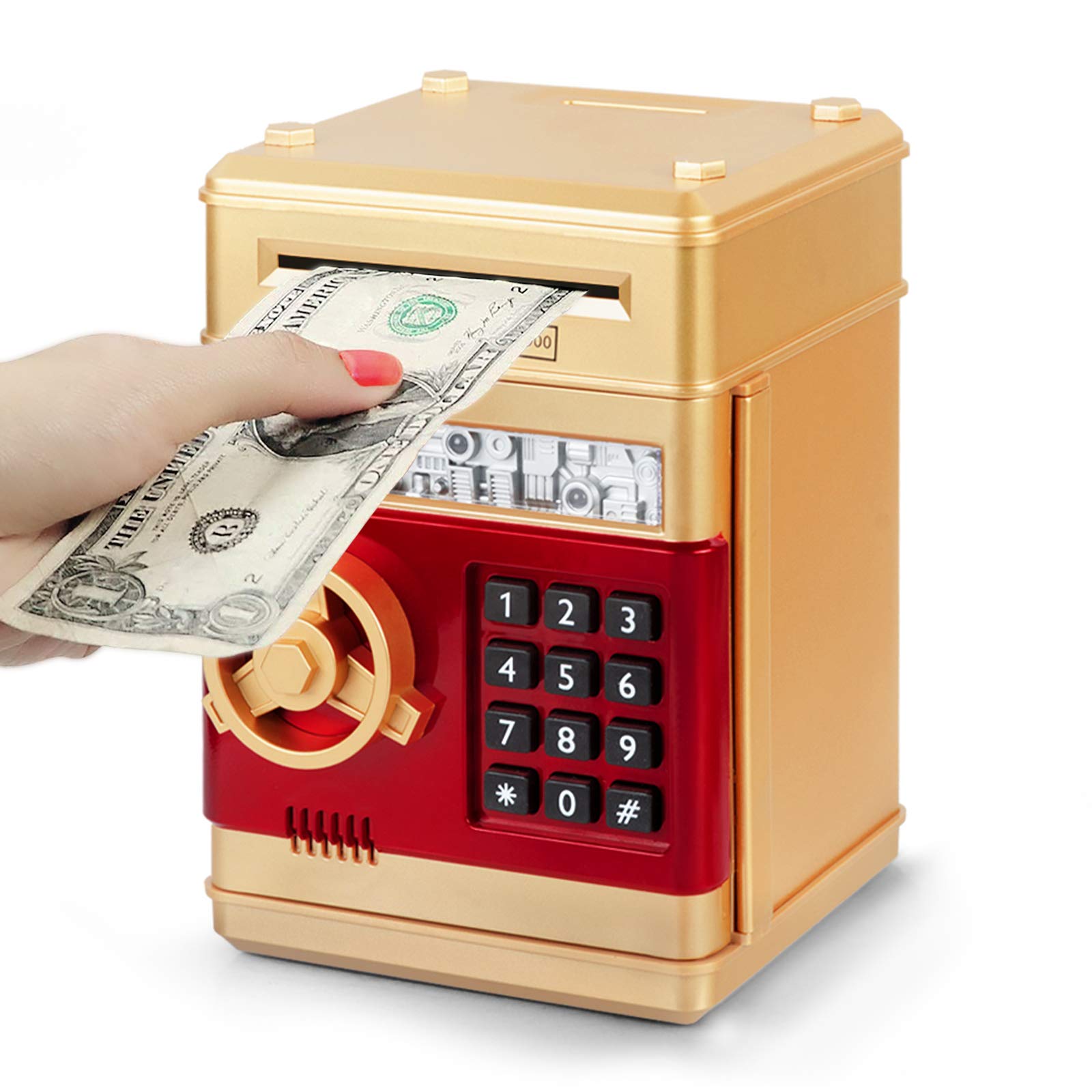Refasy Electronic Piggy Bank with ATM Function - Digital Money Saving Coin Bank for Kids Ages 3-12, Fun Educational Toy Gift for Boys & Girls - Perfect for Birthday, Christmas & Teaching Financial Responsibility