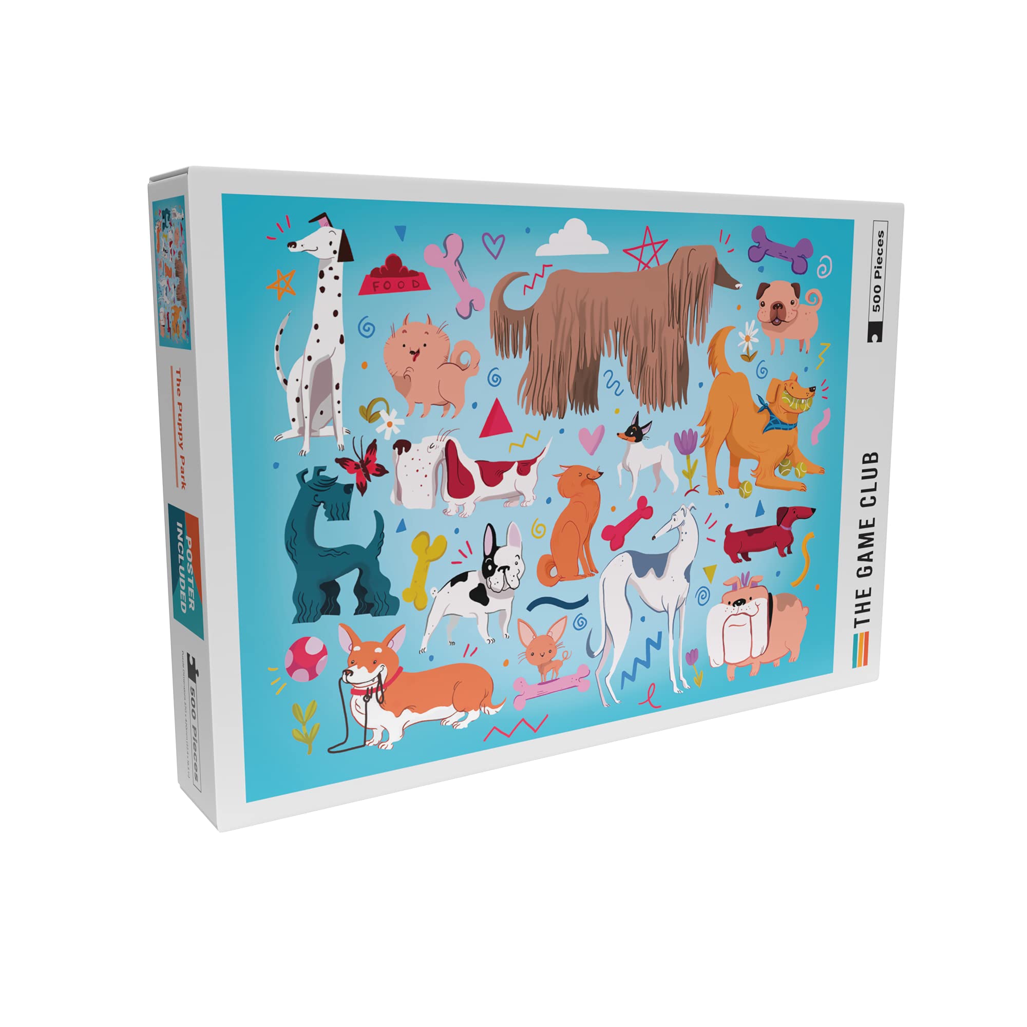 500-Piece Puppy Park Jigsaw Puzzle - Colorful Dog Breeds for Adults & Kids - Family Game Night Fun