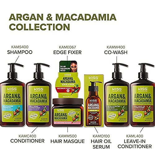 KISS Color & Care Argan & Macadamia Leave-In Conditioner for Dry & Damaged Hair - Hydrating Hair Treatment with Natural Oils for Soft, Shiny & Healthy Hair - Perfect for Daily Use, Styling & Heat Protection