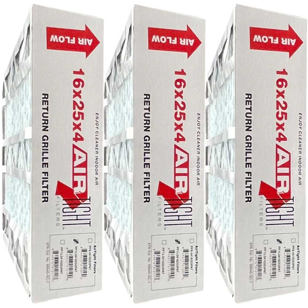 Honeywell FC20R1625 MERV 8 Air Filter 16x25x4 - 3 Pack | Replacement for Return Grille | AirTight Fit | Improves Indoor Air Quality | Perfect for Homes, Offices & HVAC Systems