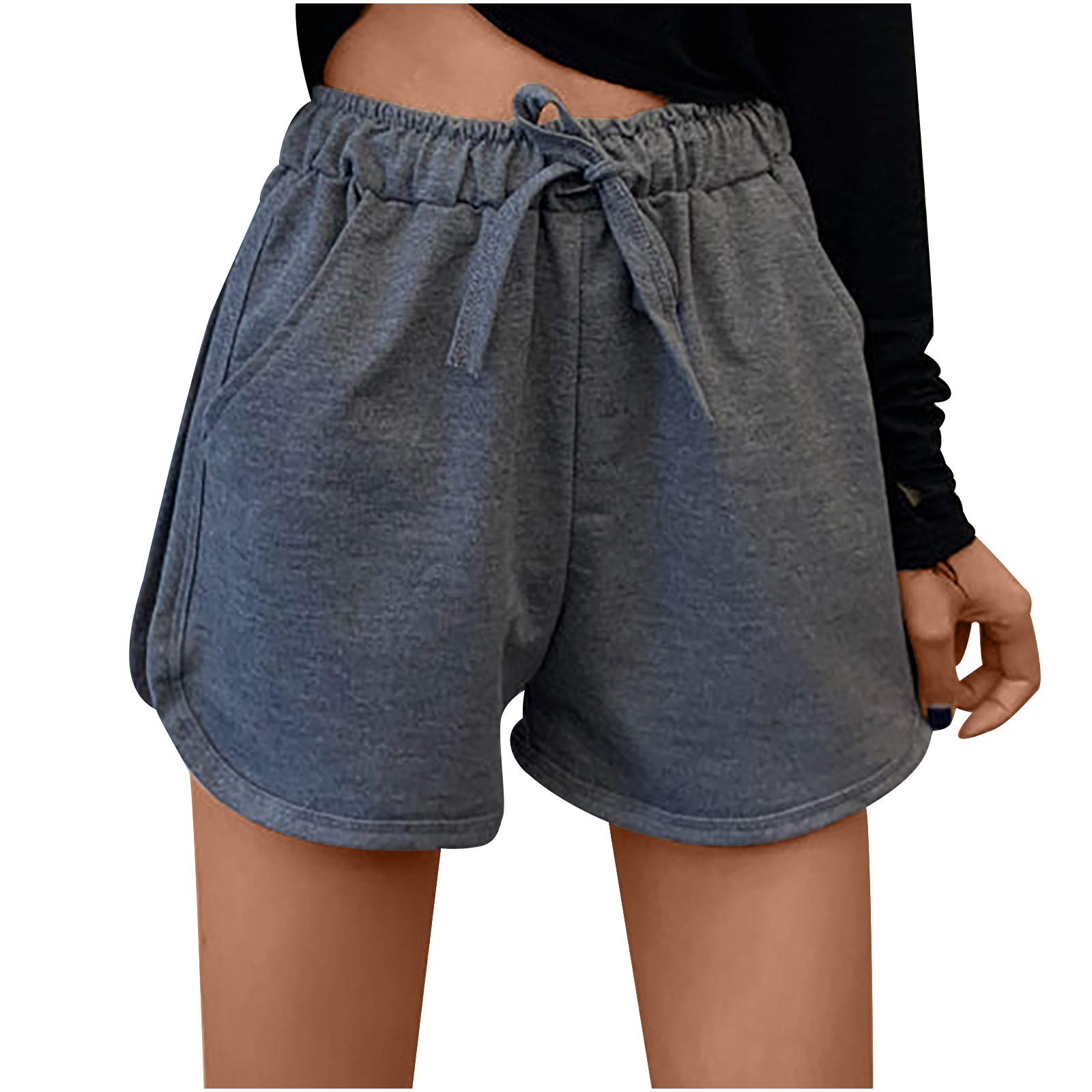 Women's French Terry Sweat Shorts - Comfy Lounge & Active Shorts with Elastic Waist, Wide Leg, Loose Fit for Running, Workout, Yoga & Casual Wear
