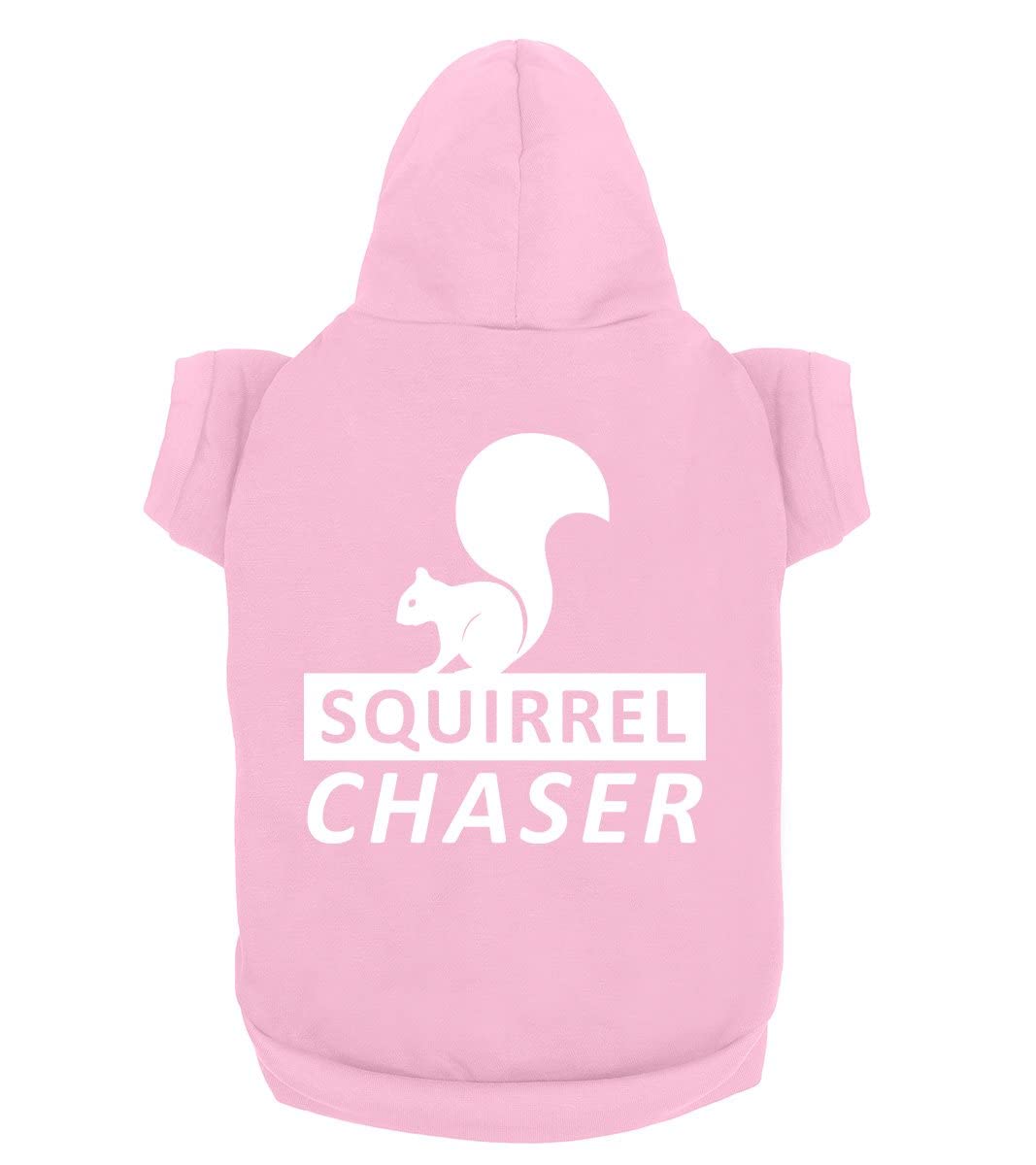 Funny Squirrel Chaser Dog Hoodie - Cute Pet Puppy & Cat Sweatshirt | Soft Breathable Dog Clothes for Small & Large Dogs | Light Pink XS | Perfect for Winter Walks, Pet Costume Parties & Instagram Photos
