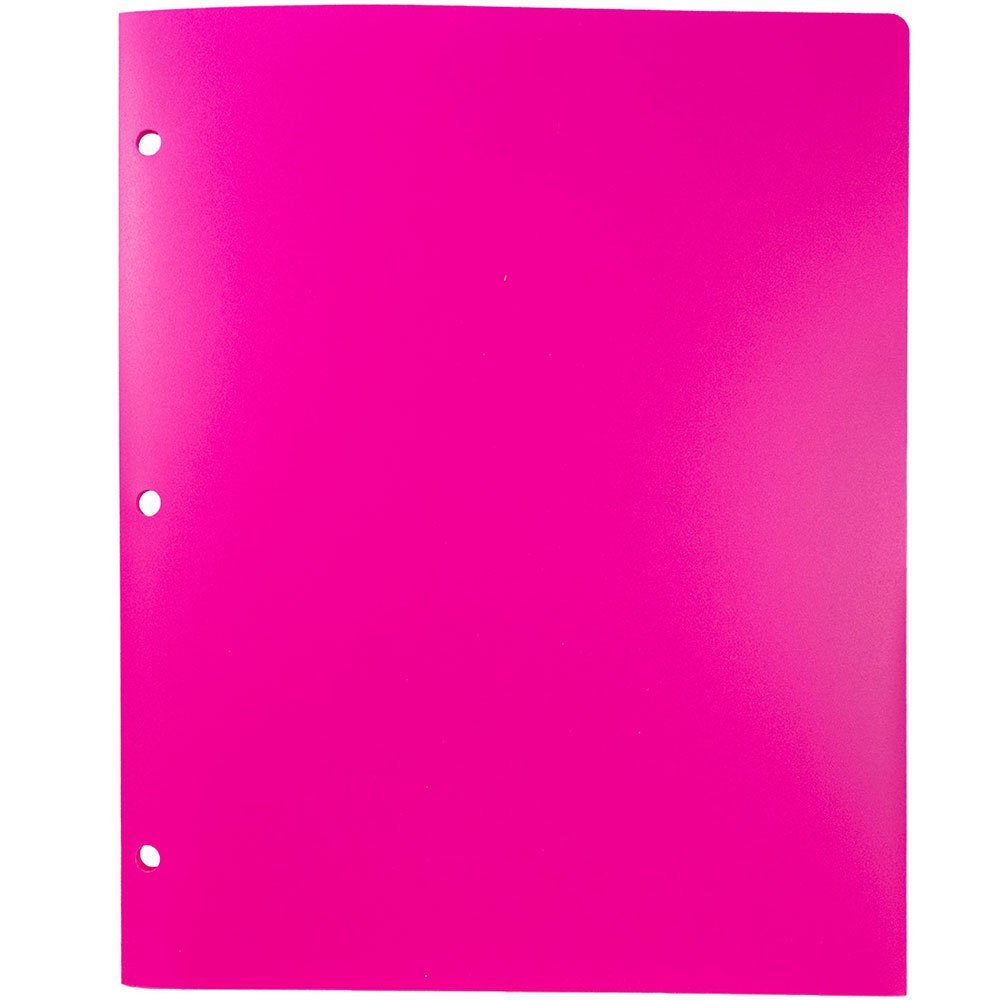 Jam Paper Heavy Duty 3-Hole Punch Folders, Fuchsia Pink, 6-Pack - for School & Office