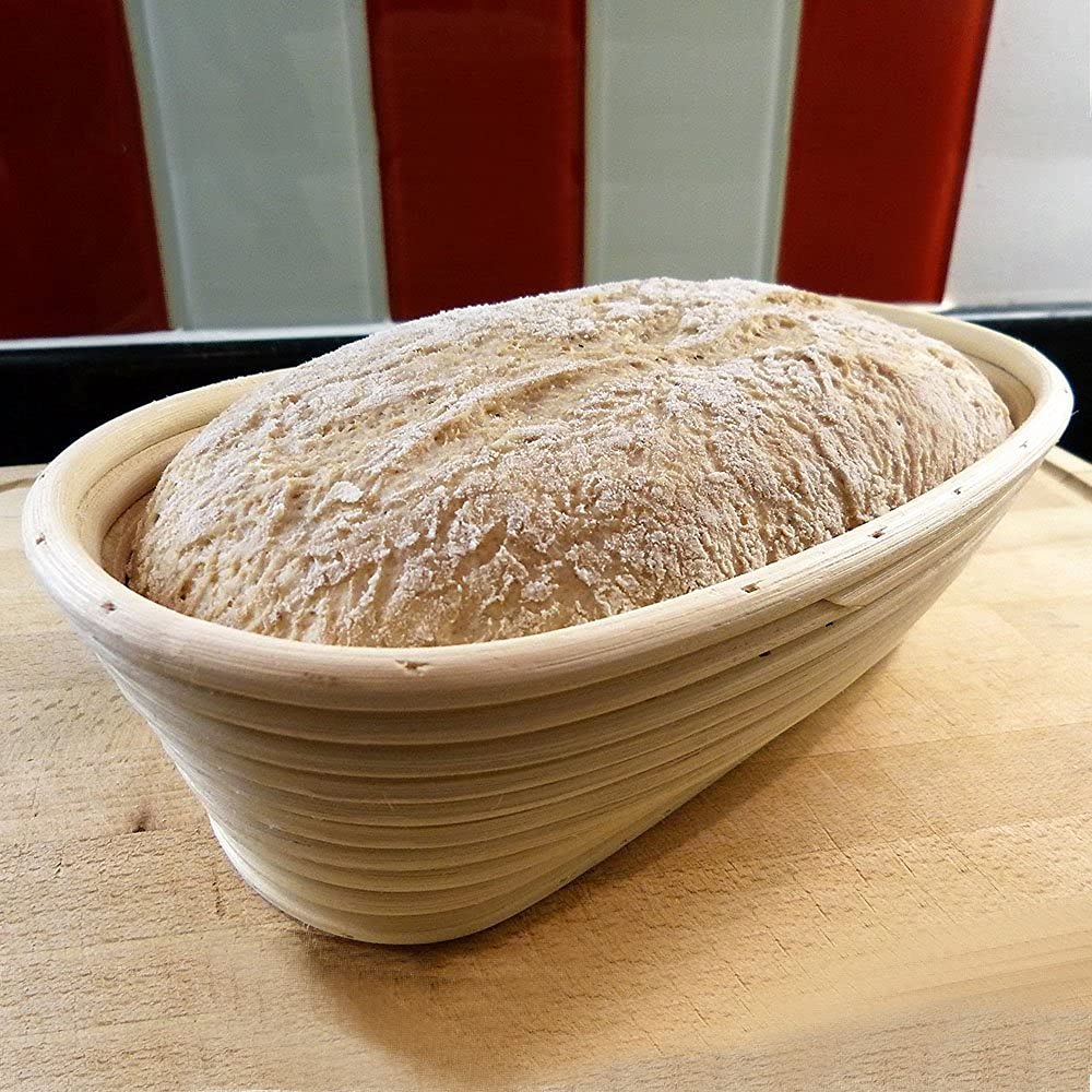 YOCZOX 14 Inch Oval Bread Proofing Basket - Natural Rattan Banneton for Sourdough Baking | Includes Cloth Liner, Bread Lame & Brush | Perfect for Artisan Bread Making at Home or Bakery