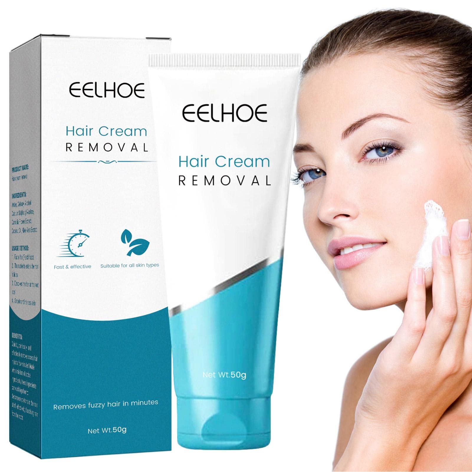 Painless Hair Removal Cream for Face & Body - Effective Facial Hair Remover & Depilatory Cream | Smooth Skin Solution for Women & Men - Perfect for Bikini Line, Legs, Arms & Sensitive Areas