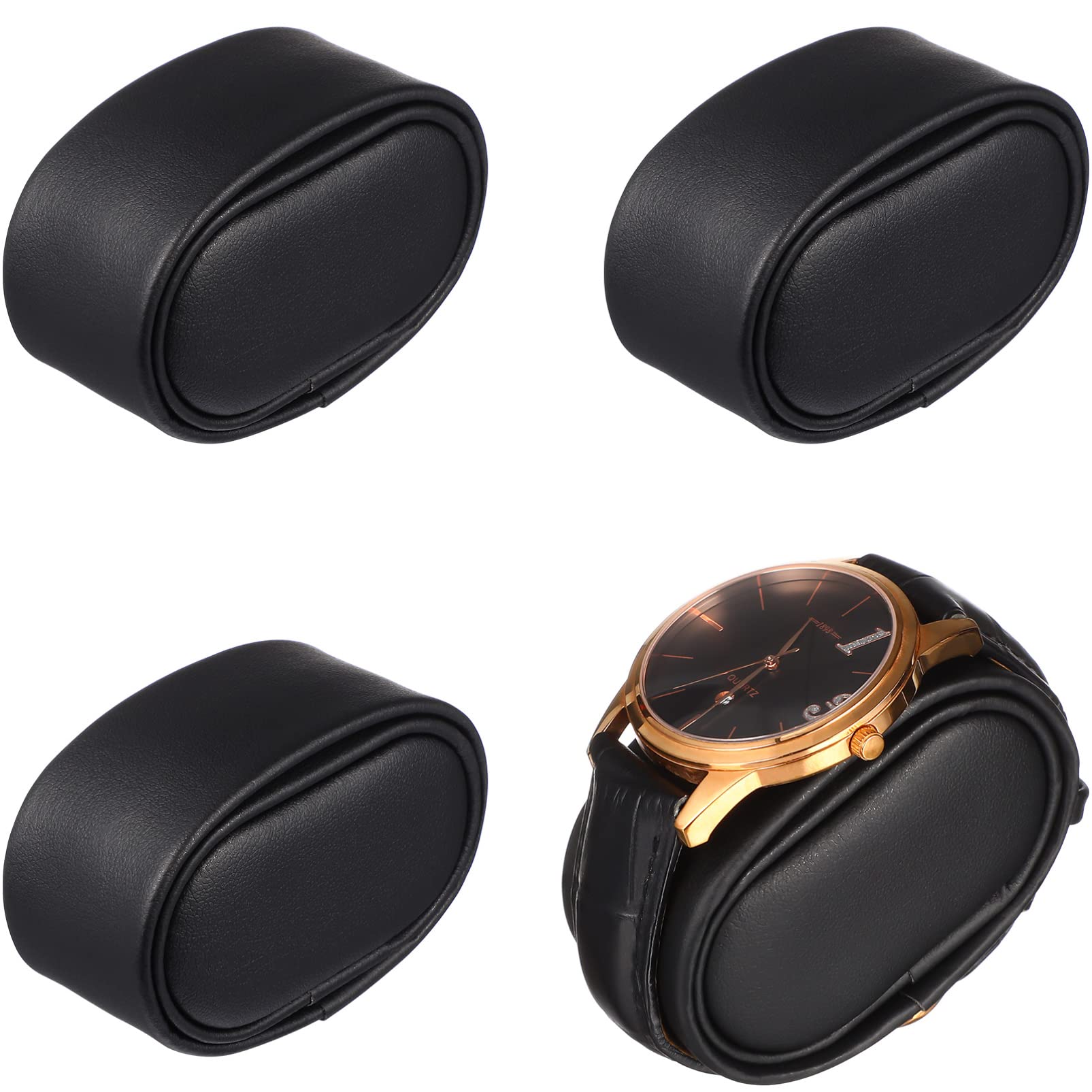 4 Pcs PU Leather Watch Winder Pillows - 2.6×1.7×1.3 Inch for Watch Display & Storage