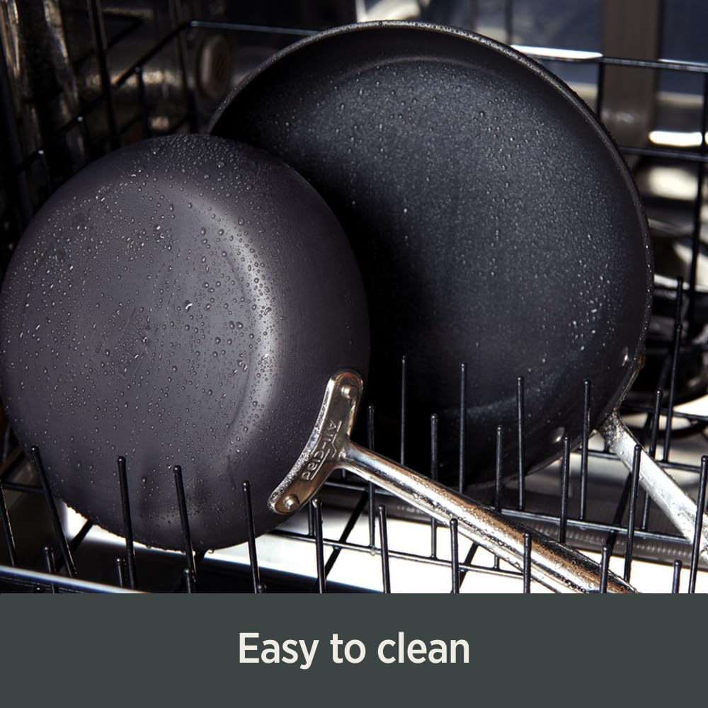 All-Clad Essentials Hard Anodized Nonstick Sauce Pan Set - 4 Piece (2.5 & 4 Quart) Oven & Broiler Safe Cookware up to 500°F - Black Nonstick Pots & Pans for Sauteing, Simmering & Everyday Cooking