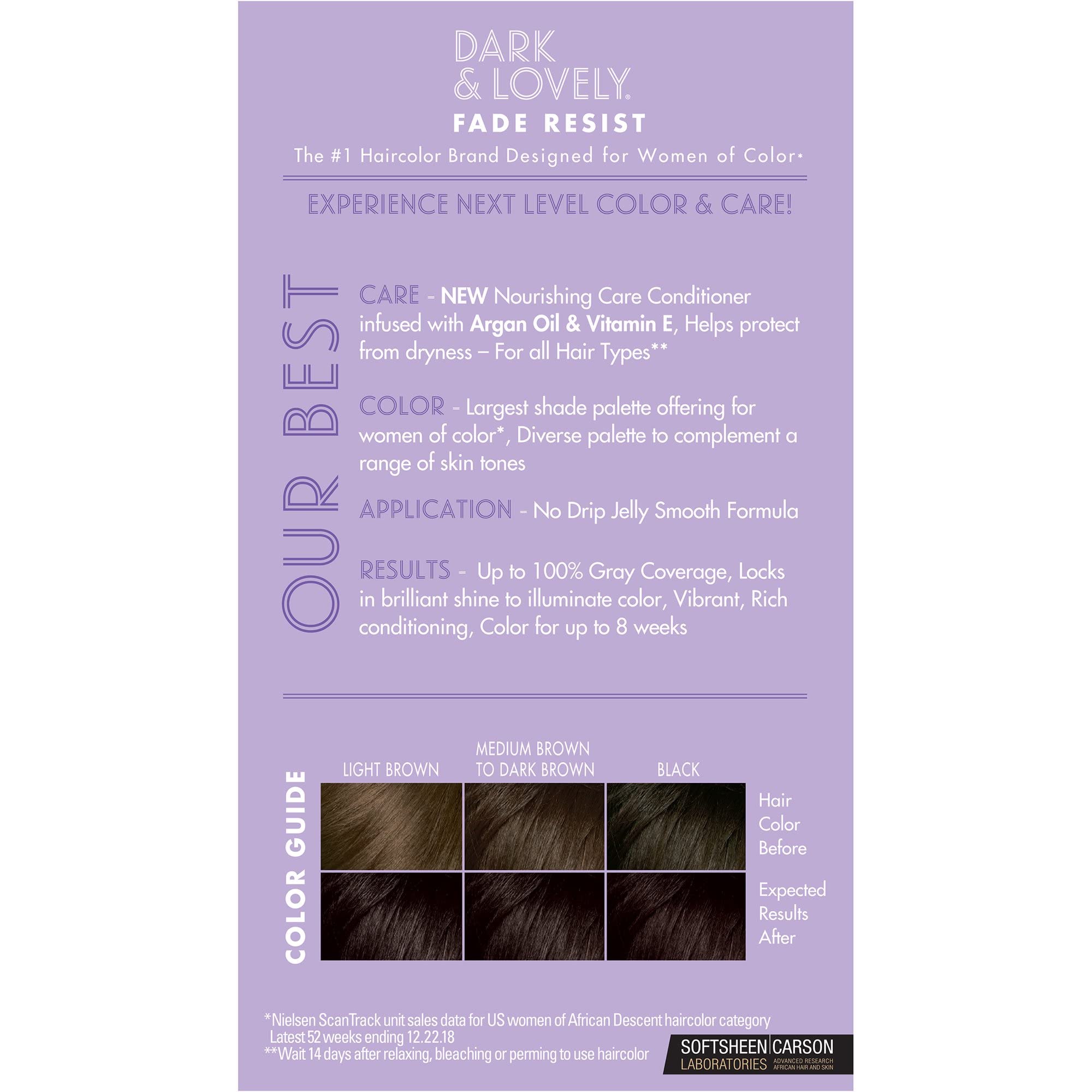 Dark and Lovely Permanent Hair Color 372 Natural Black - 1 Each (Pack of 8) | Long-Lasting Vibrant Hair Dye for African American Hair | Perfect for At-Home Hair Coloring & Salon-Quality Results