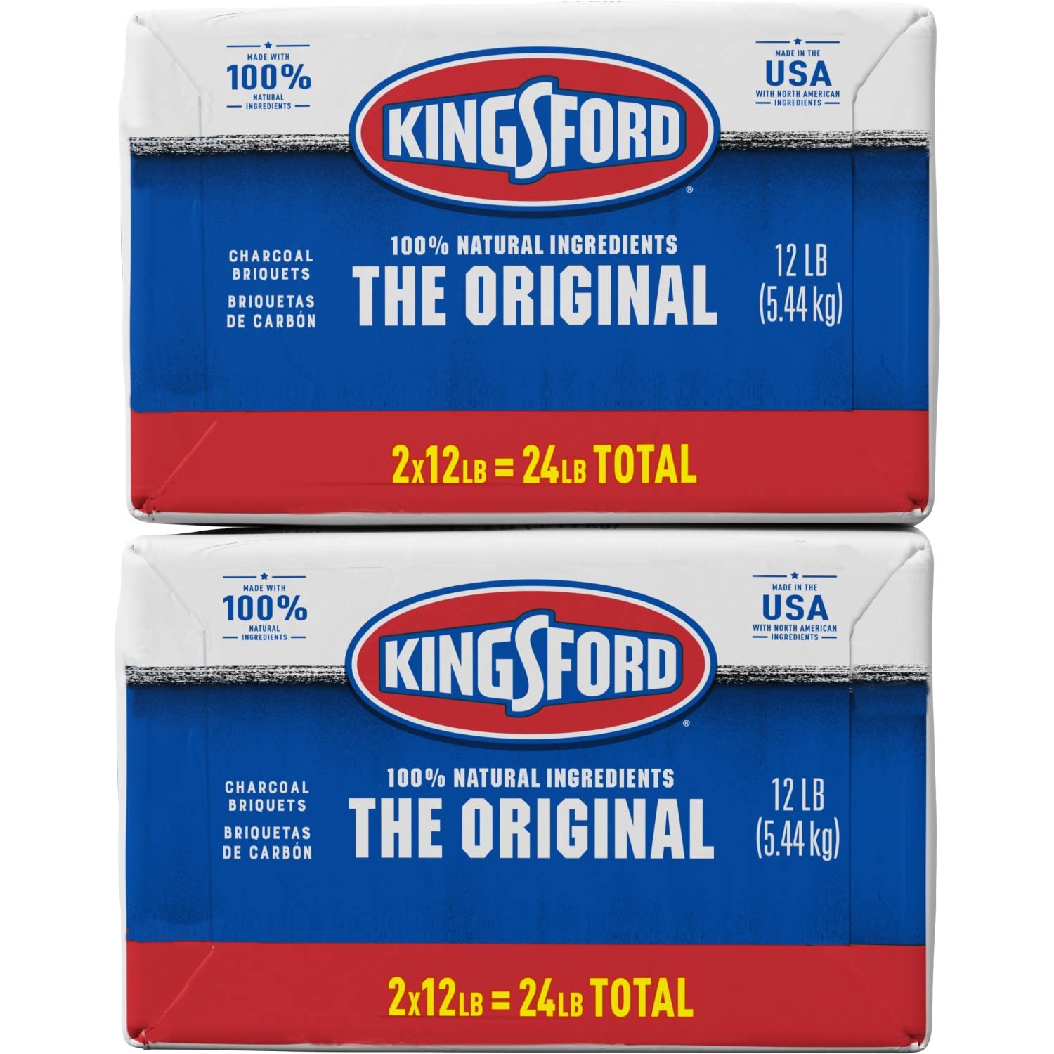 Kingsford Original Charcoal Briquettes - Premium BBQ Charcoal for Grilling, Smoking & Outdoor Cooking - 12 lbs (Pack of 2) - Perfect for Backyard BBQs, Camping & Tailgating Parties