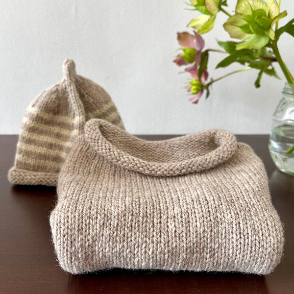 Oatmeal Marle Striped Hat