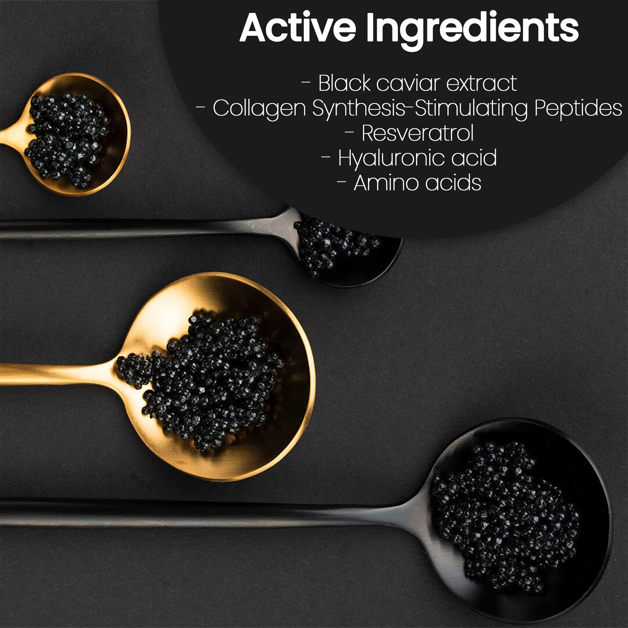 Premium Caviar Hydrating Face Serum - Anti-Aging & Firming Treatment with Vitamin E | Reduces Wrinkles, Fine Lines & Dryness for Youthful Glow (30ml) | Perfect for Night Routine & Daily Skincare Regimen