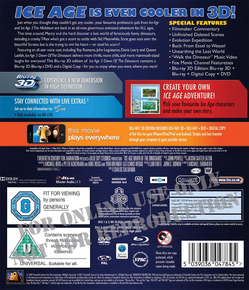 Ice Age 3: Dawn of the Dinosaurs - Family Friendly Animated Movie DVD - Perfect for Kids Movie Night & Family Entertainment