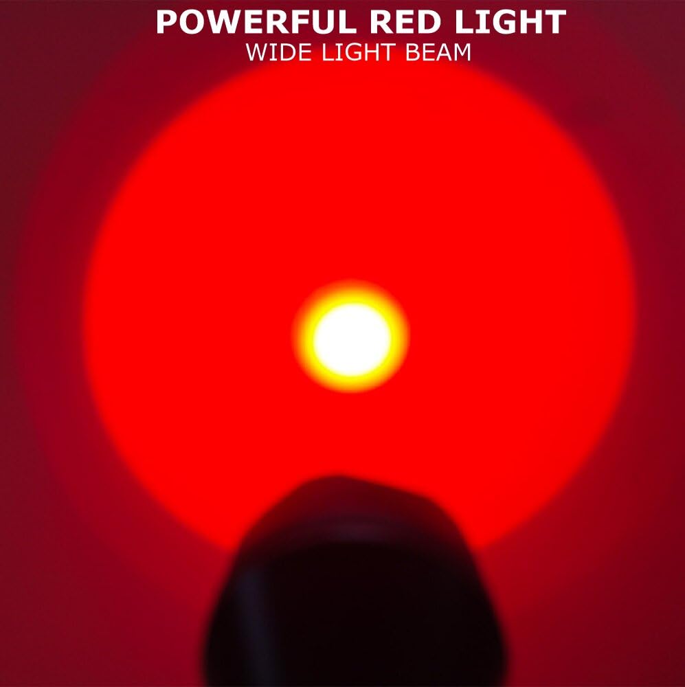 High-Powered LED Red Light Flashlight 3-Pack - Rechargeable Hunting Flashlight for Astronomy, Night Vision, Outdoor Adventures & Emergency Use