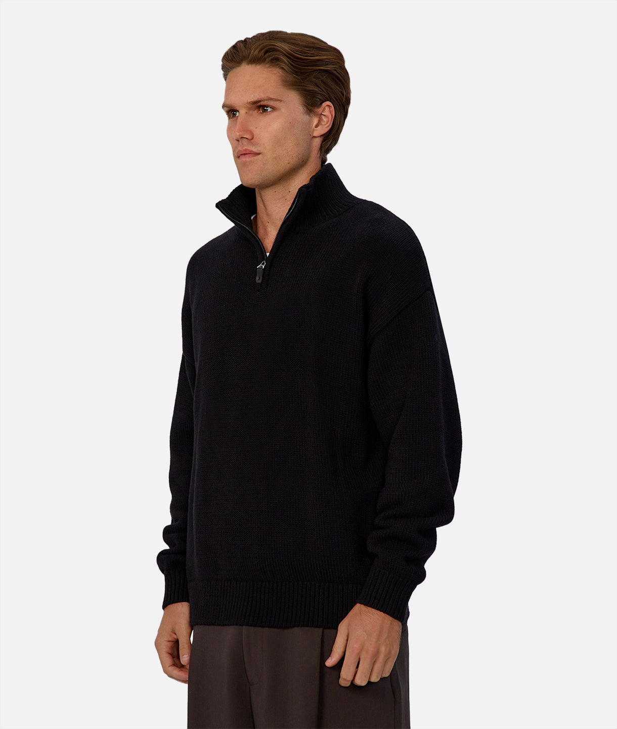 Premium Plain Osborne Knit Sweater - Soft & Comfortable Black Pullover for Men & Women | Perfect for Casual Wear, Office & Winter Outfits