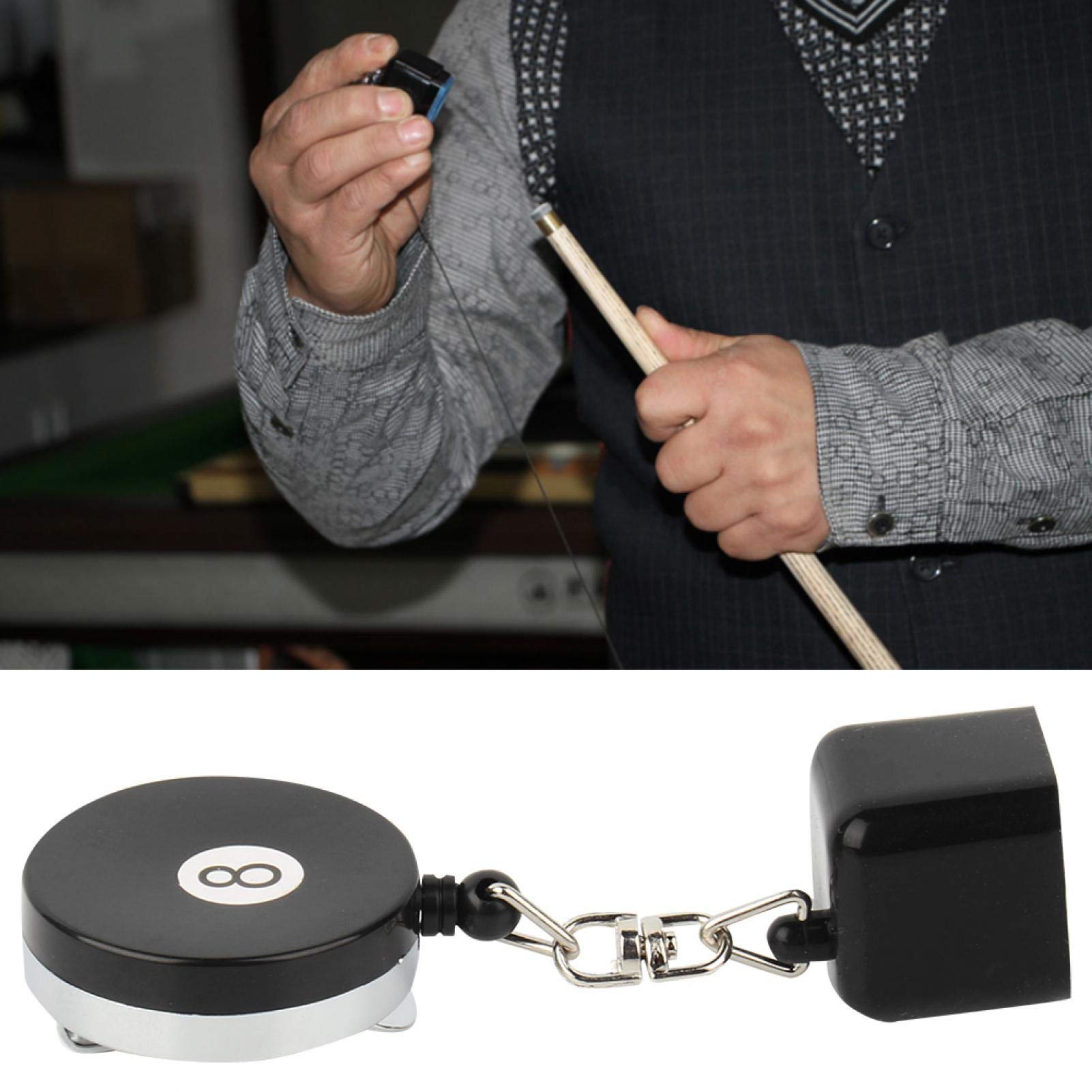 Retractable Pool Cue Chalk Holder - Snooker & Billiards Accessory with Belt Clip - Perfect for Professional Players & Home Game Room Use