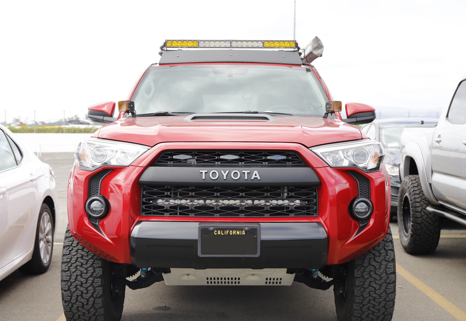 3pc Smoked Lens White LED Front Grille Light Kit for 2014-2023 Toyota 4Runner - Off-Road Lighting Upgrade for Night Driving & Adventure