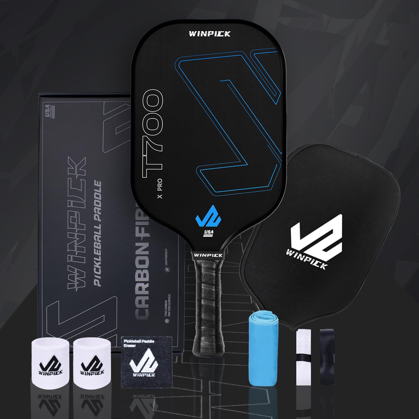 Premium T700 Raw Carbon Fiber Pickleball Paddle - USAPA Approved Thermoformed Racket with 16mm Polypropylene Honeycomb Core for Enhanced Control & Power | Non-Slip Grip | Ideal for Competitive Play & Recreational Games