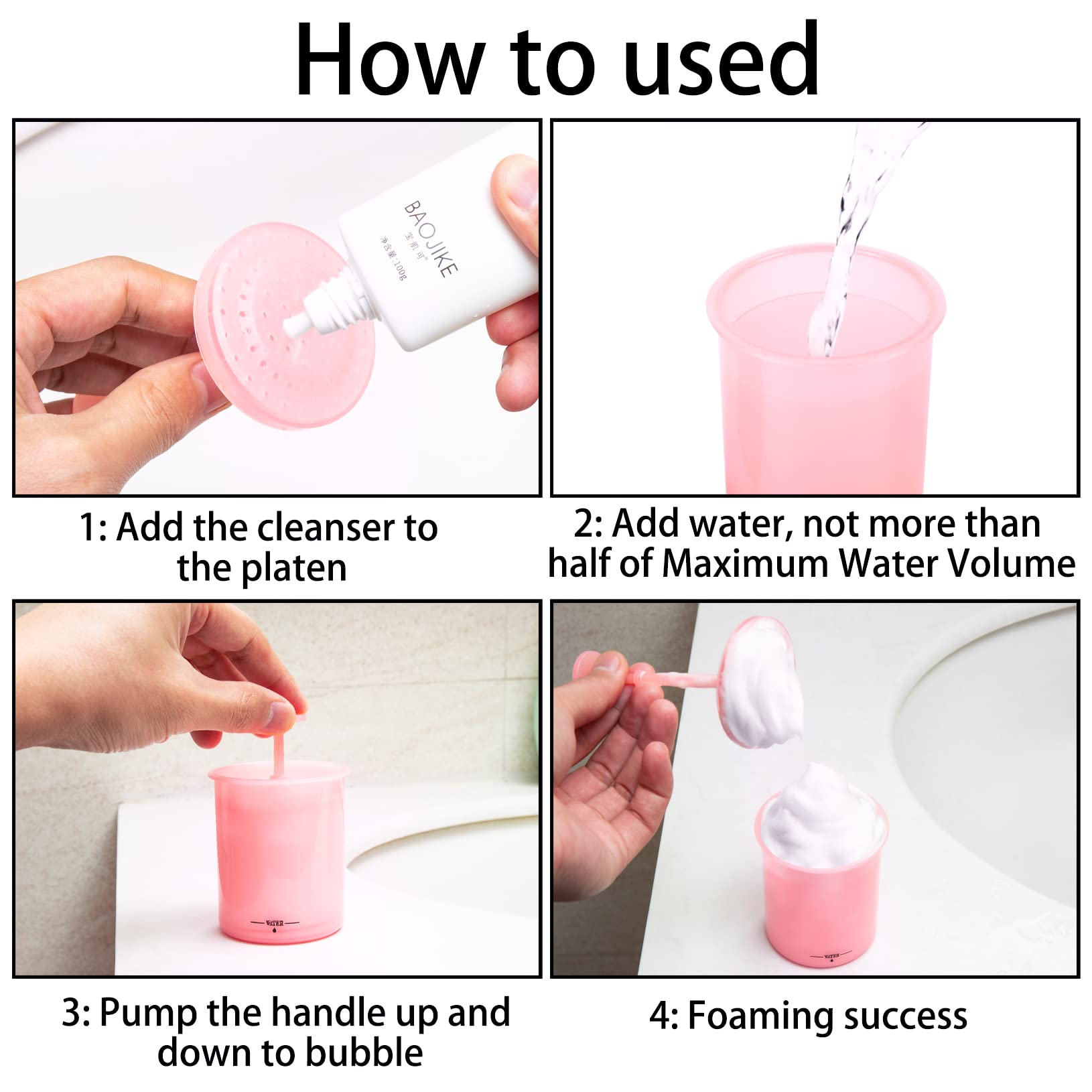 2Pcs Facial Cleansing Foam Maker - Deep Pore Cleanse & Exfoliate for Soft Skin, Travel & Home Use (Pink & White) | Perfect for Daily Skincare Routine & Spa Days