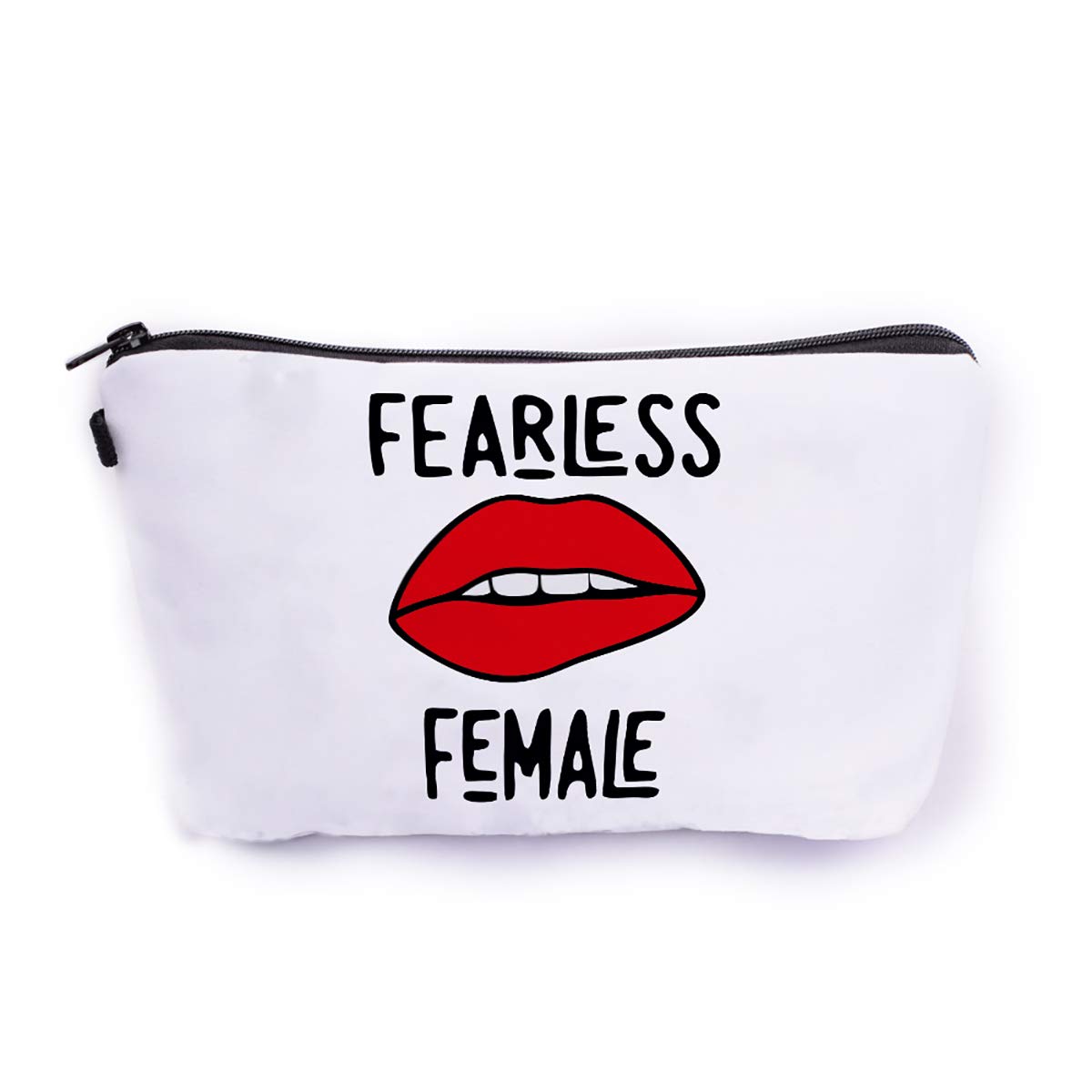 Crazyify Bold Fearless Women's Stash Pouch - Waterproof Canvas Cosmetic & Makeup Bag with Zipper | Travel Toiletry Organizer for Women | Perfect for Gym, Beach & Daily Essentials Storage