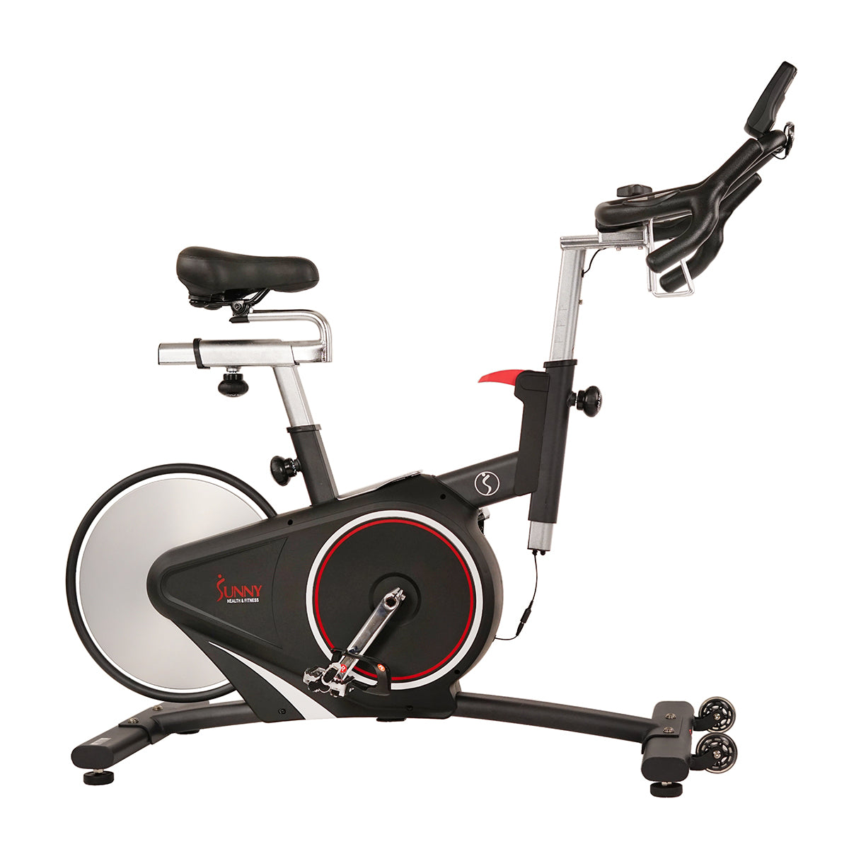 Magnetic Rear Belt Drive Stationary Exercise Bike with LCD Monitor & Cadence Sensor - 350 lbs Weight Capacity for Home Gym, Cardio Workout & Indoor Cycling Training