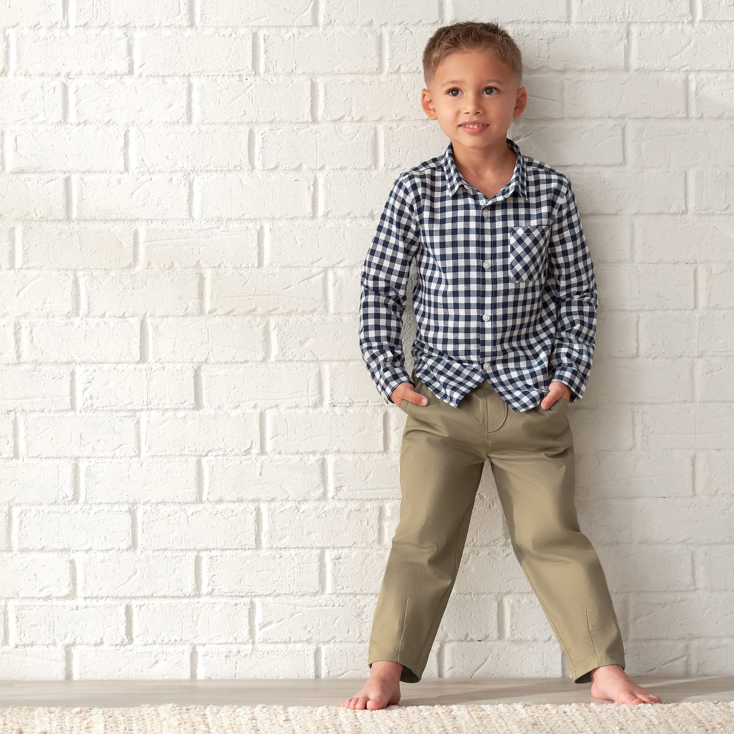 Gerber Baby Boys' Canvas Pants - Soft & Durable Toddler Pants for Playtime, Daycare & Outdoor Adventures