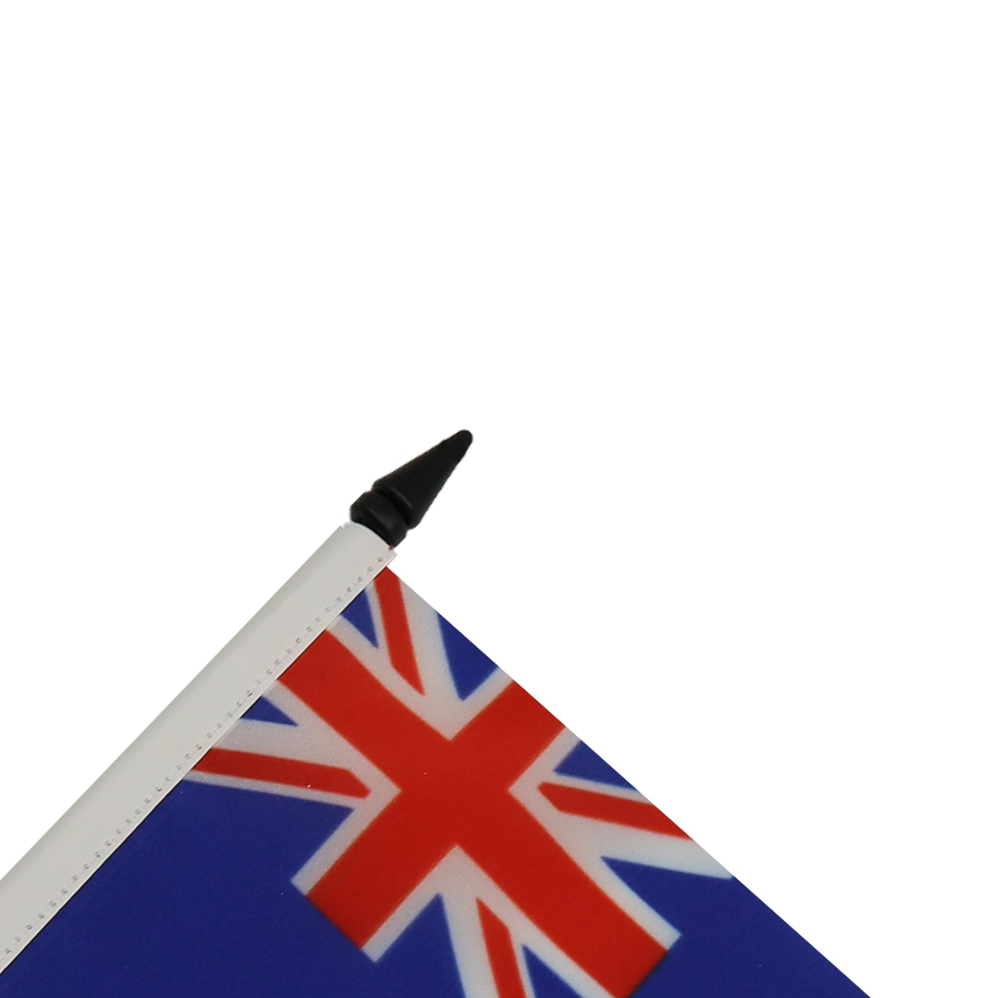 New Zealand Mini Desk Flag 5'' x 8'' (14x21cm) - Kiwi National Table Flag with Black Plastic Pole & Base - Perfect for Office Decor, International Events & Kiwi Pride Display - AZ FLAG