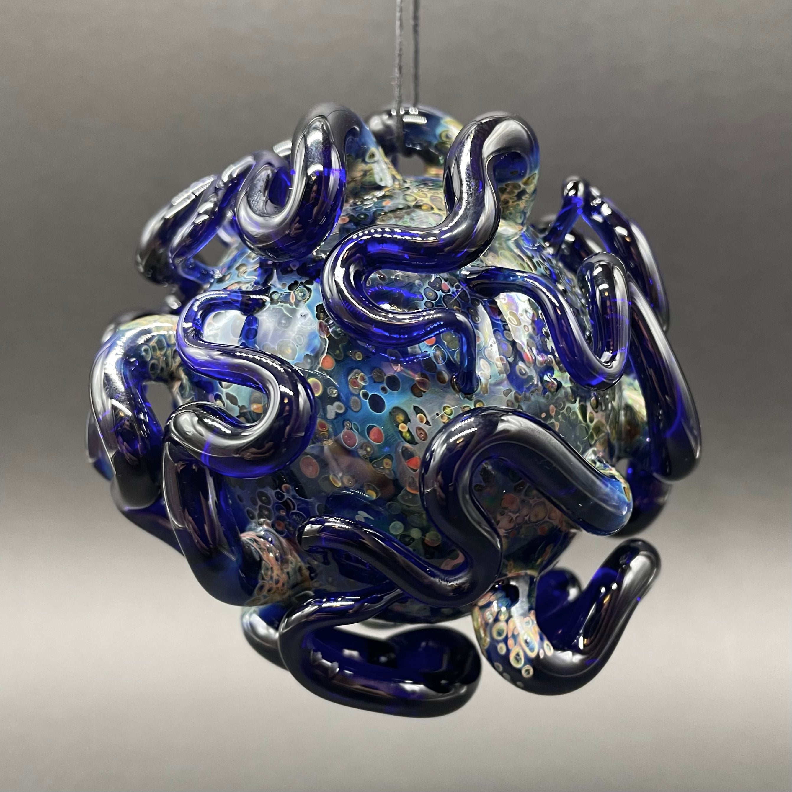 Worm Globe Ornament - Unique Handmade Decorative Glass Ball for Home, Garden, and Christmas Tree Decor | Perfect Gift for Nature Lovers