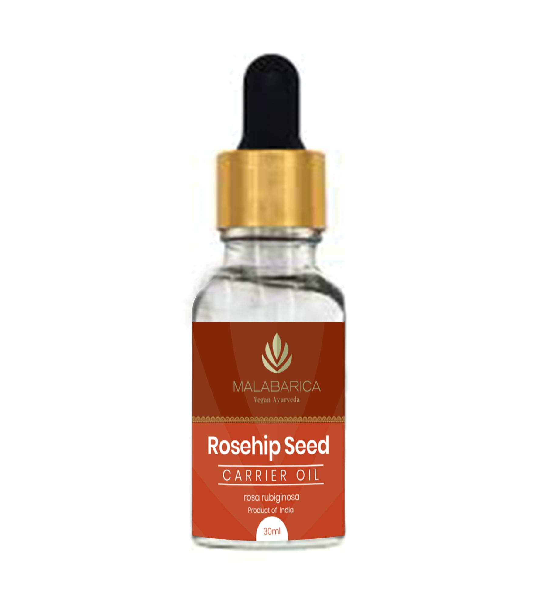Organic Rosehip Seed Carrier Oil (Rosa Rubiginosa) - 100% Pure Cold Pressed Vegan Ayurvedic Oil - 30ml - For Face, Hair & Skin Care - Anti-Aging & Moisturizing Treatment
