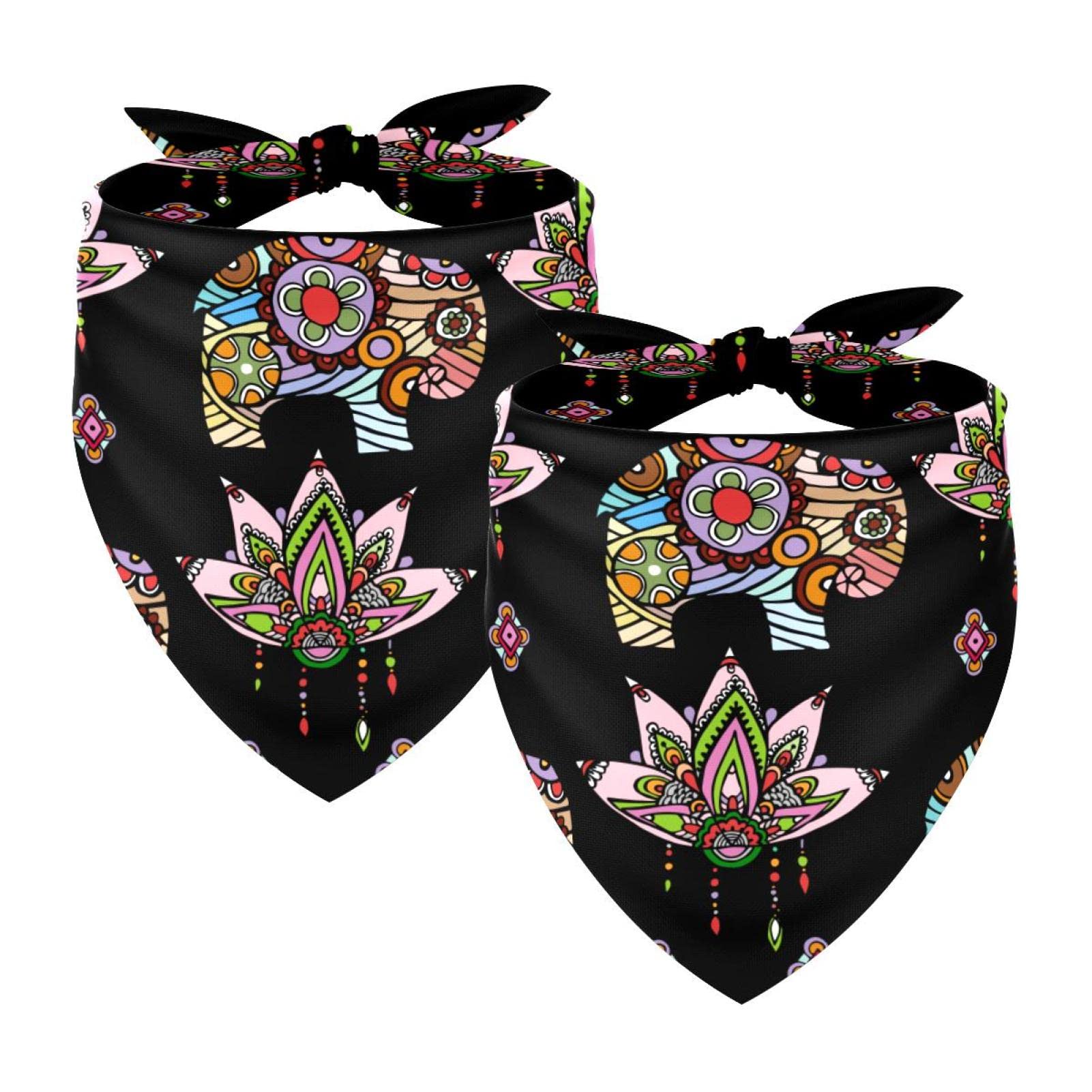 2 Pack Carp Lotus Dog Bandanas - Holiday Pet Scarf for Small, Medium, Large & XL Dogs - Cute Fashion Accessories for Boy & Girl Pups - Perfect for Christmas, Birthday & Photo Shoots