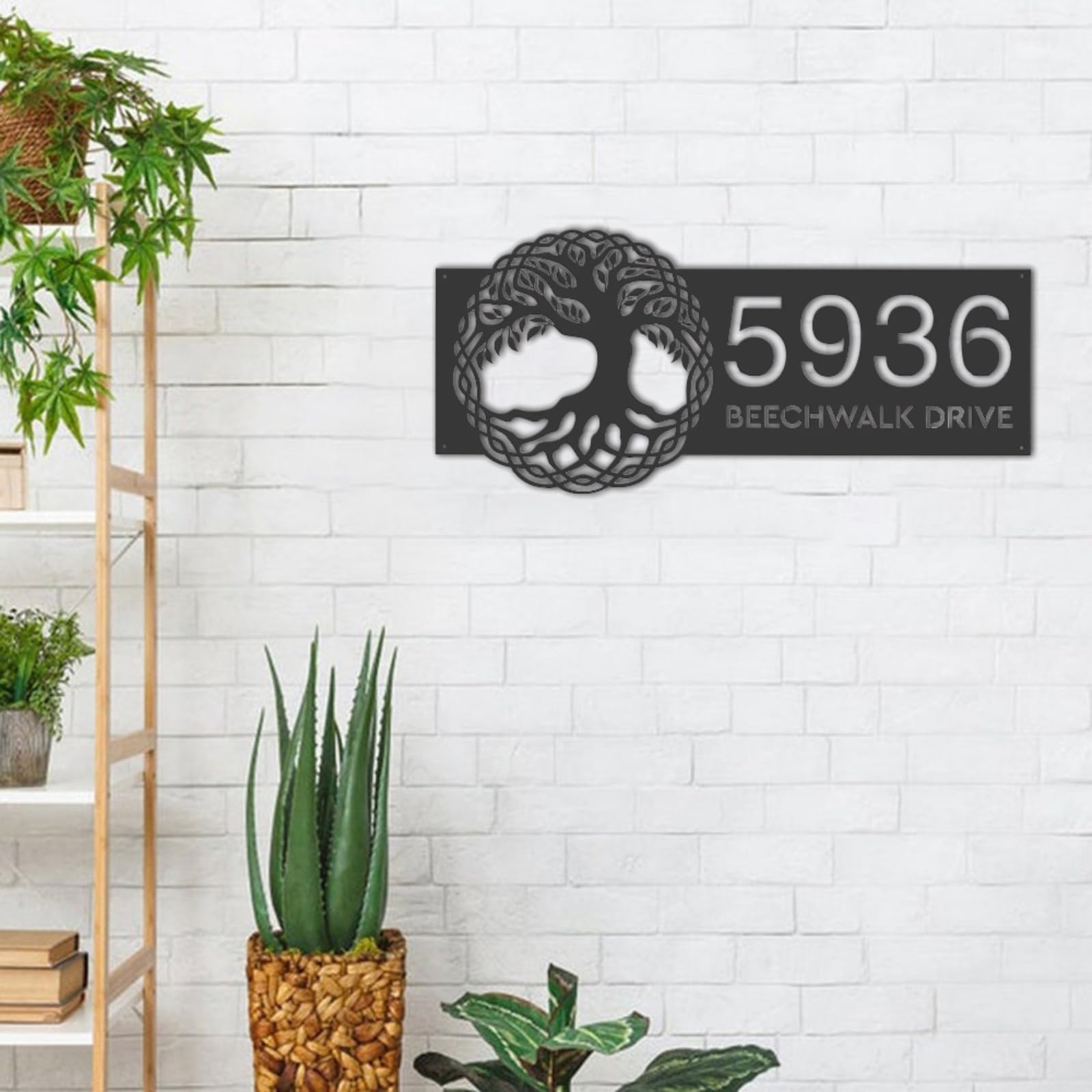 Custom Metal House Numbers Sign - Durable Outdoor Address Plaque for Home & Business (Style-7) | Perfect for Front Door, Mailbox, Fence & Garden Decor