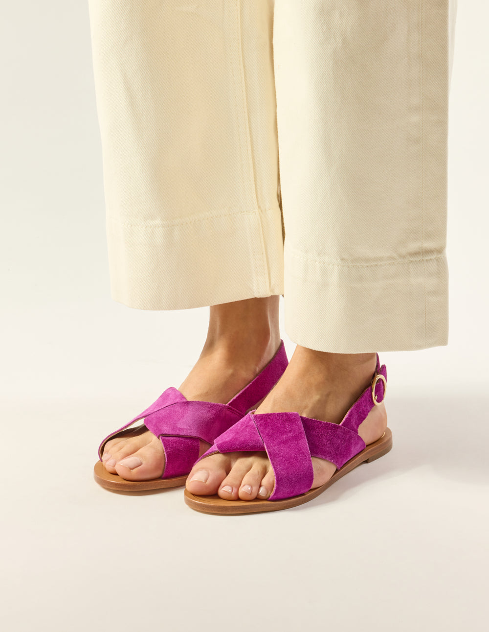 Paloma Suede Sandals in Magenta - Comfortable & Stylish Women's Shoes for Summer, Beach, and Casual Outings