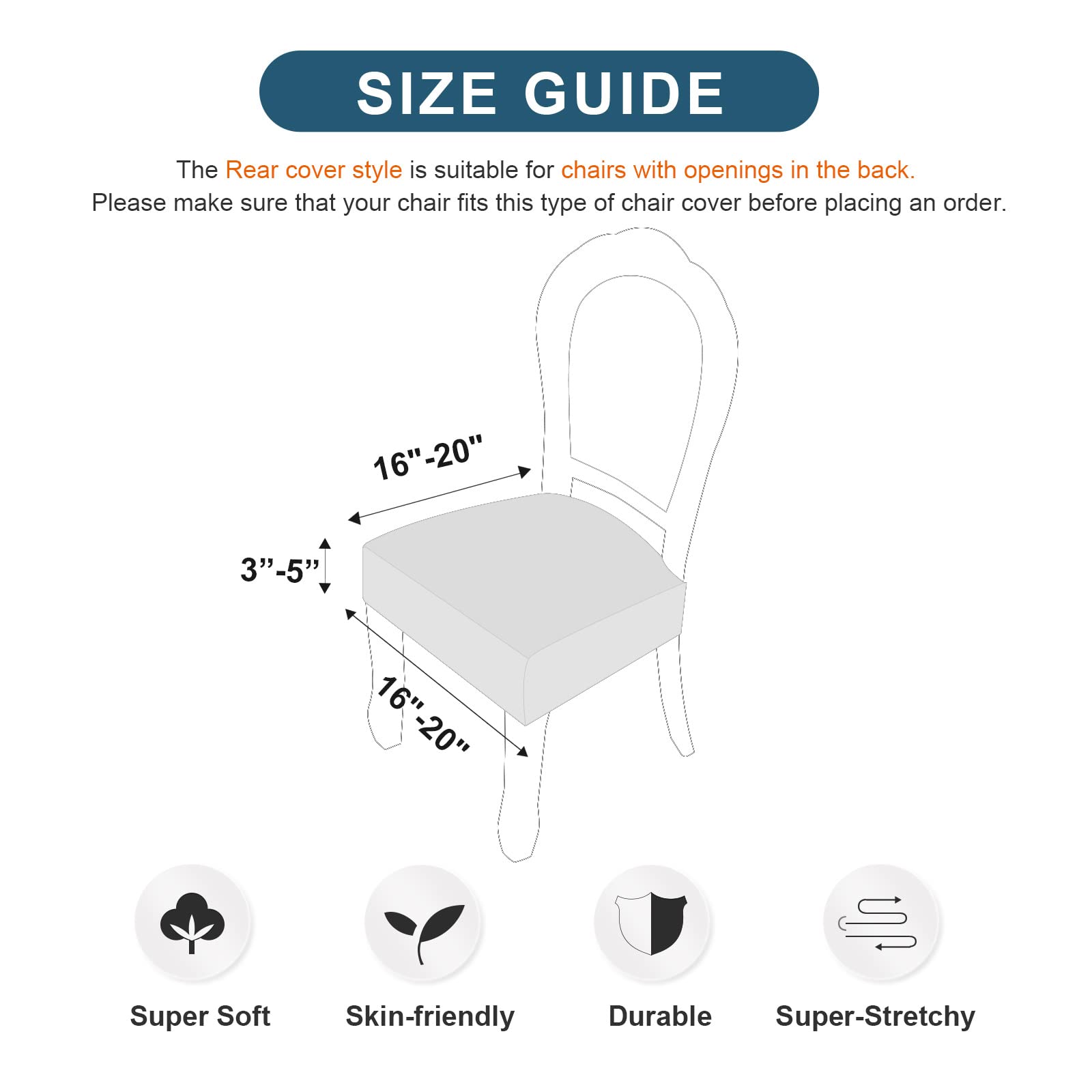 Waterproof Chair Seat Covers - Durable Dining Room & Kitchen Chair Slipcovers - Perfect for Home, Office, Restaurant & Outdoor Use