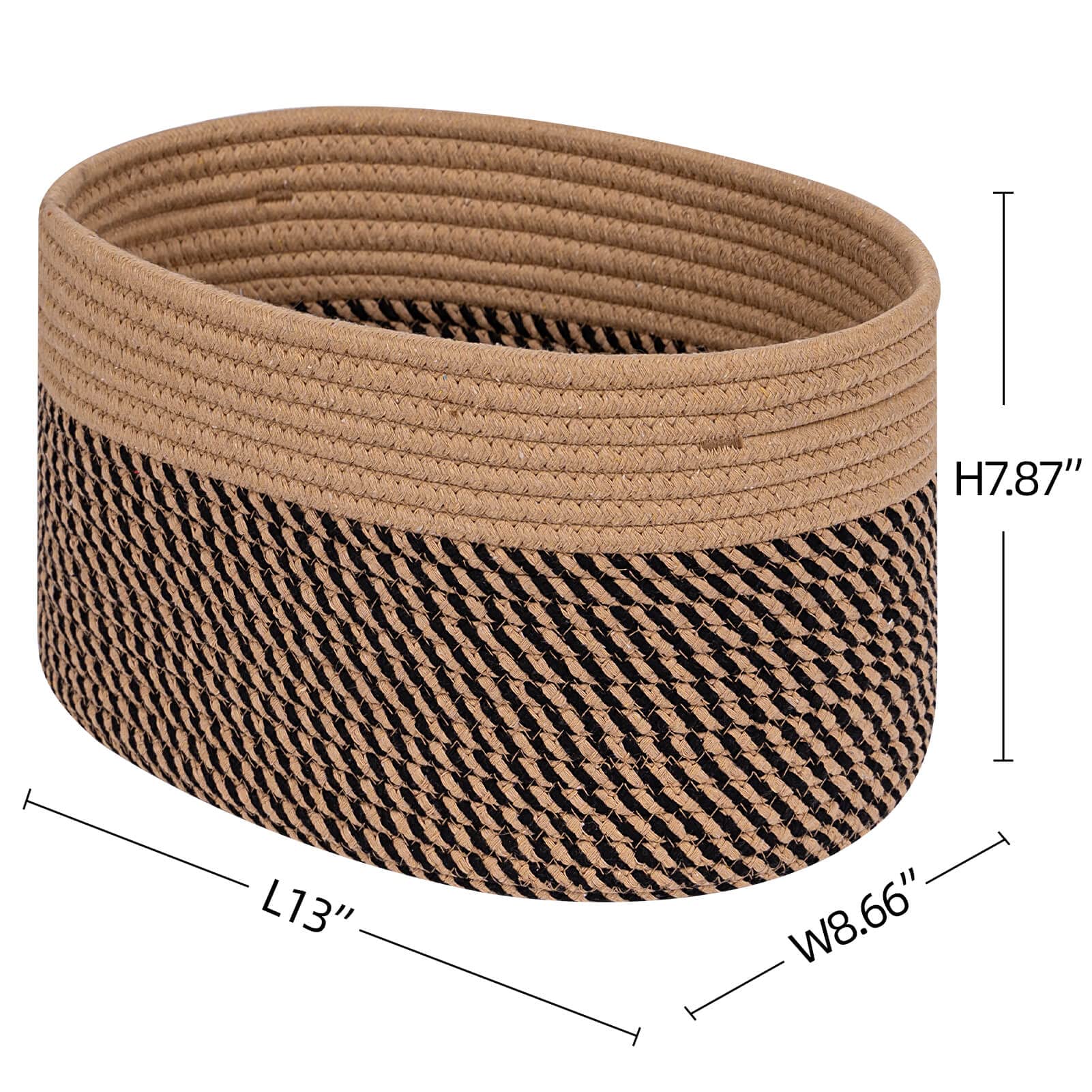 CubesLand 3-Piece Woven Rope Storage Basket Set - Skin-Friendly Cube Shelf Organizer Bins for Closet, Bedroom & Home Decor (Camel/Mixed Black) | Perfect for Toy Storage, Blanket Organization & Stylish Room Decor