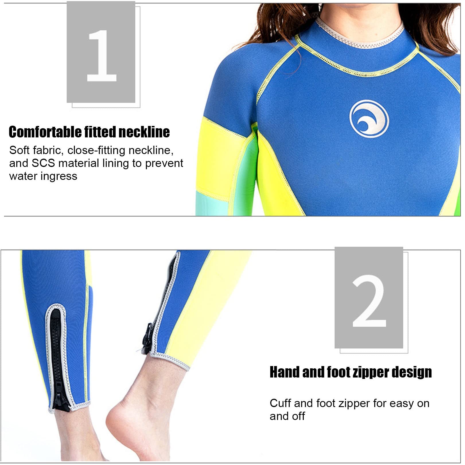 3MM Women's One Piece Neoprene Wetsuit - Thickened Warm Back Zipper Diving Suit for Snorkeling, Deep Diving, Swimming & Surfing | Perfect for Cold Water Activities and Water Sports Enthusiasts