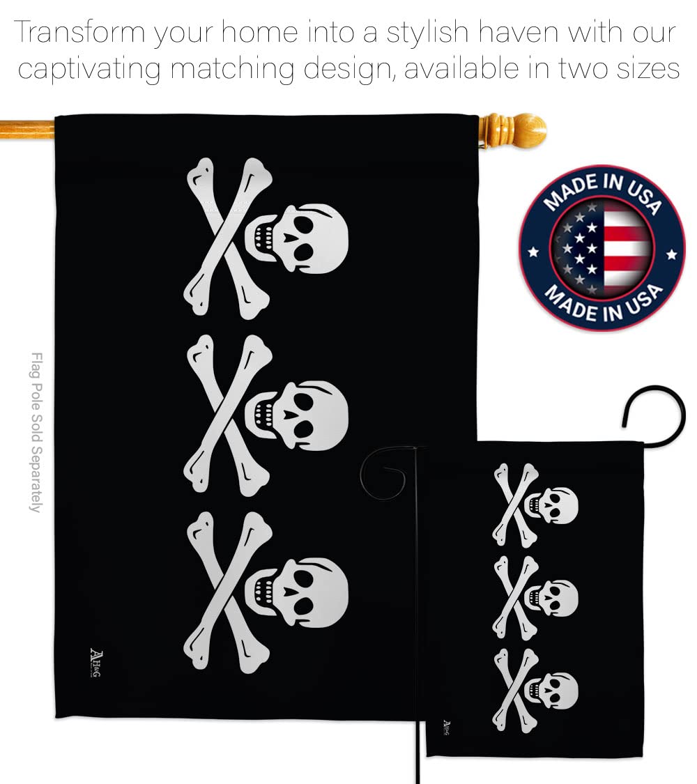 Pirate Ship Garden Flag Set - Double-Sided Coastal Decor for Yard & Home
