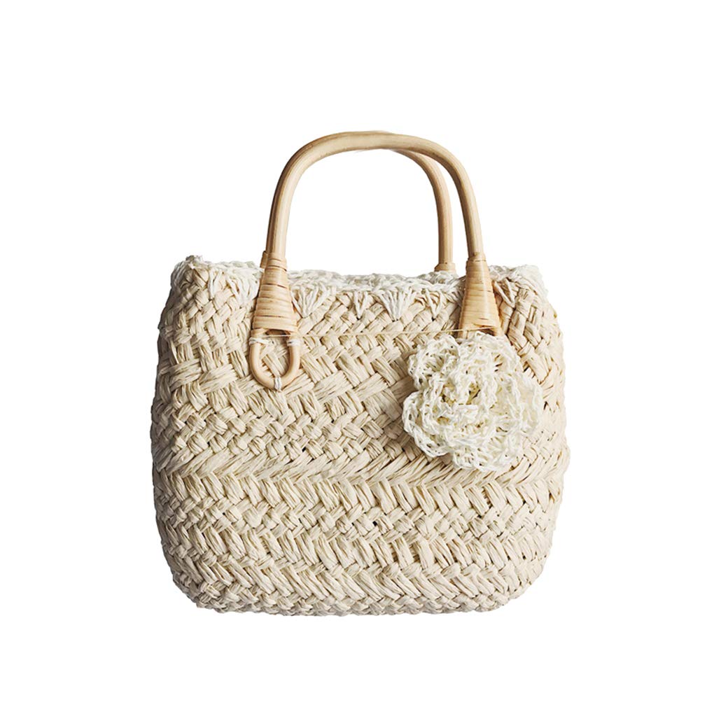 FAIRYSAN Small Straw Handbag - Cute Floral Beach Bag for Women | Perfect for Summer Vacations, Pool Parties & Boho Outfits